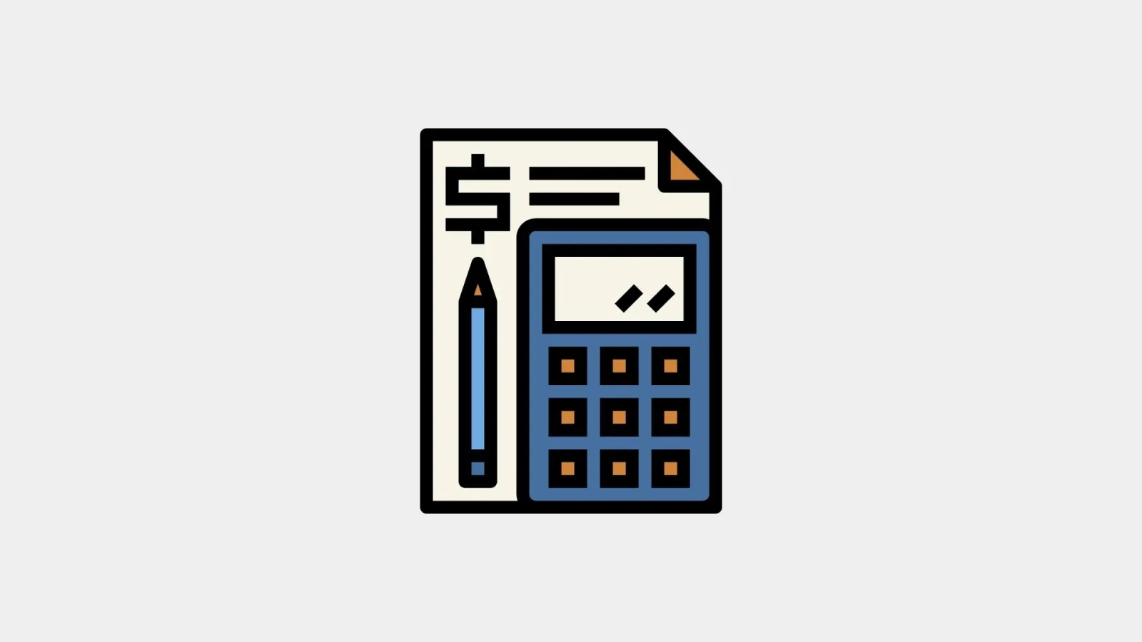 Graphic of calculator and pen