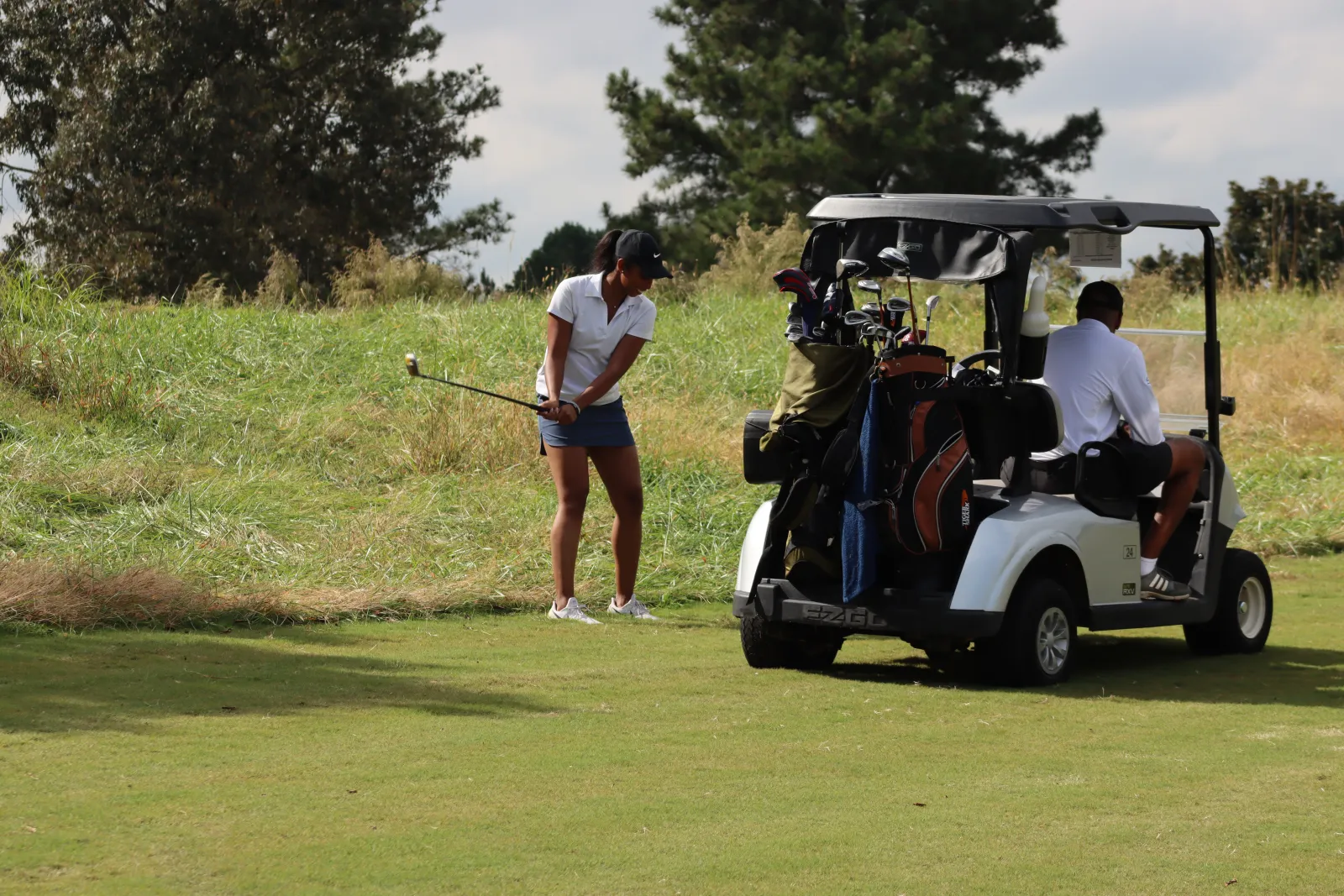 a person playing golf