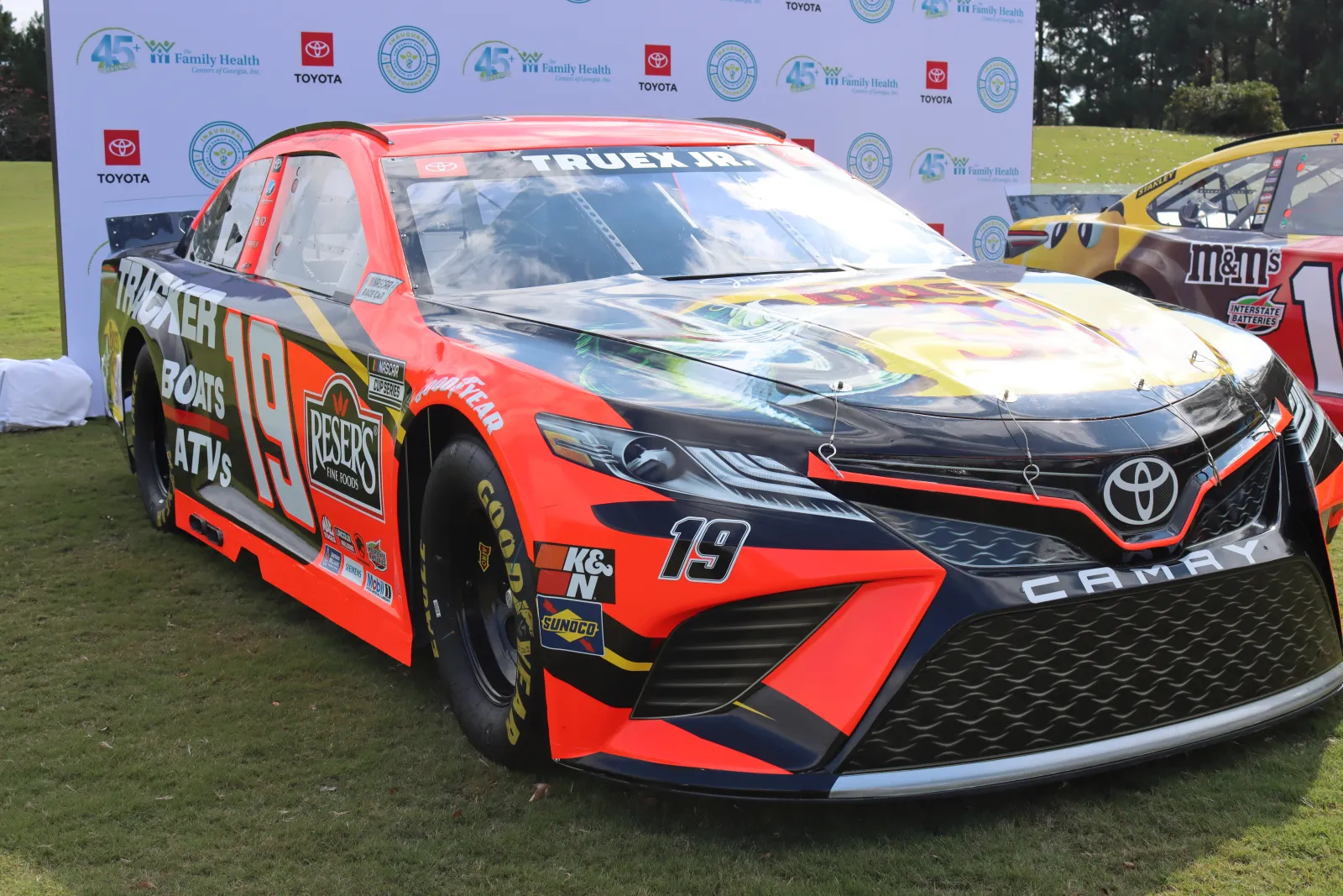 a race car with a number on it