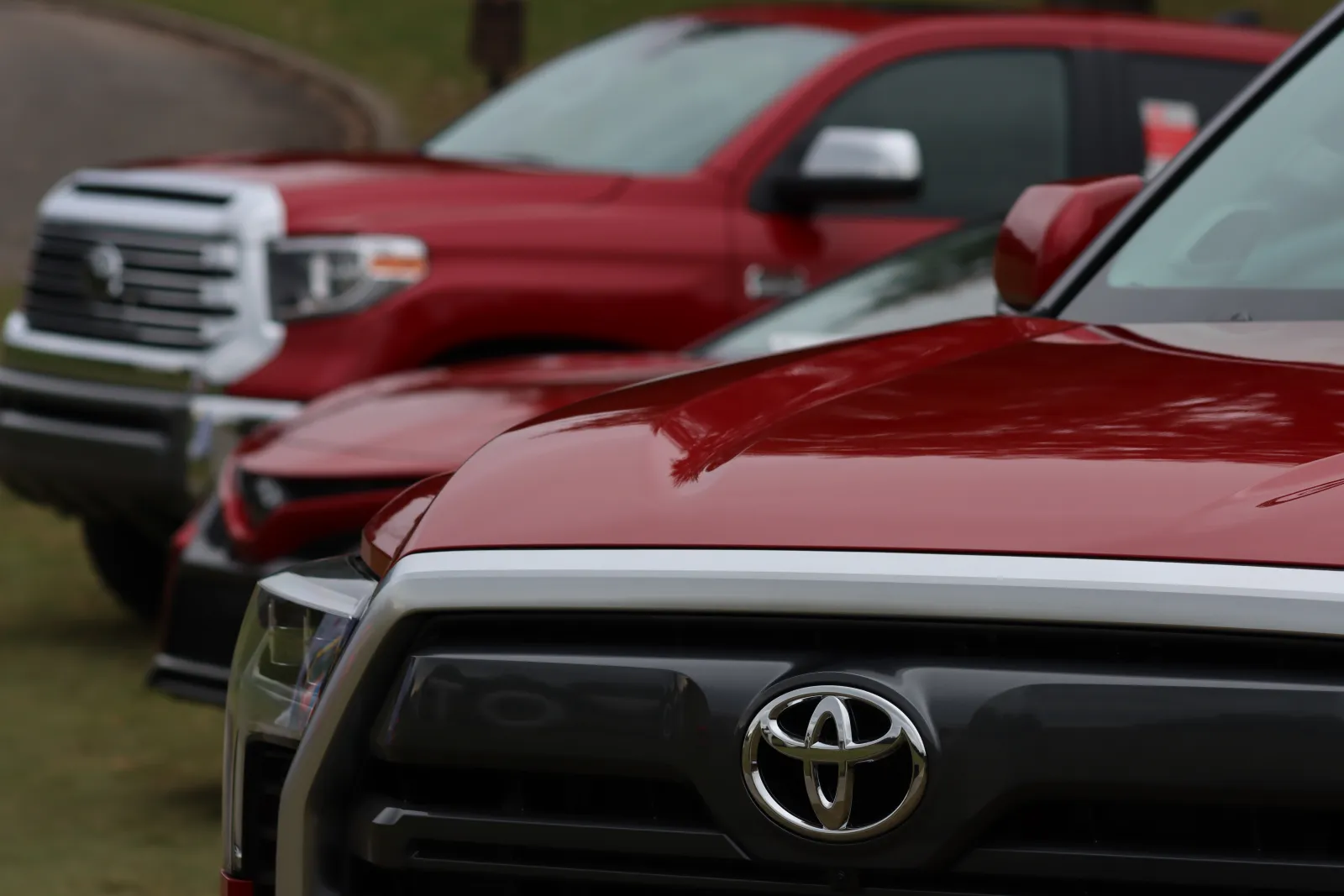 a row of cars parked