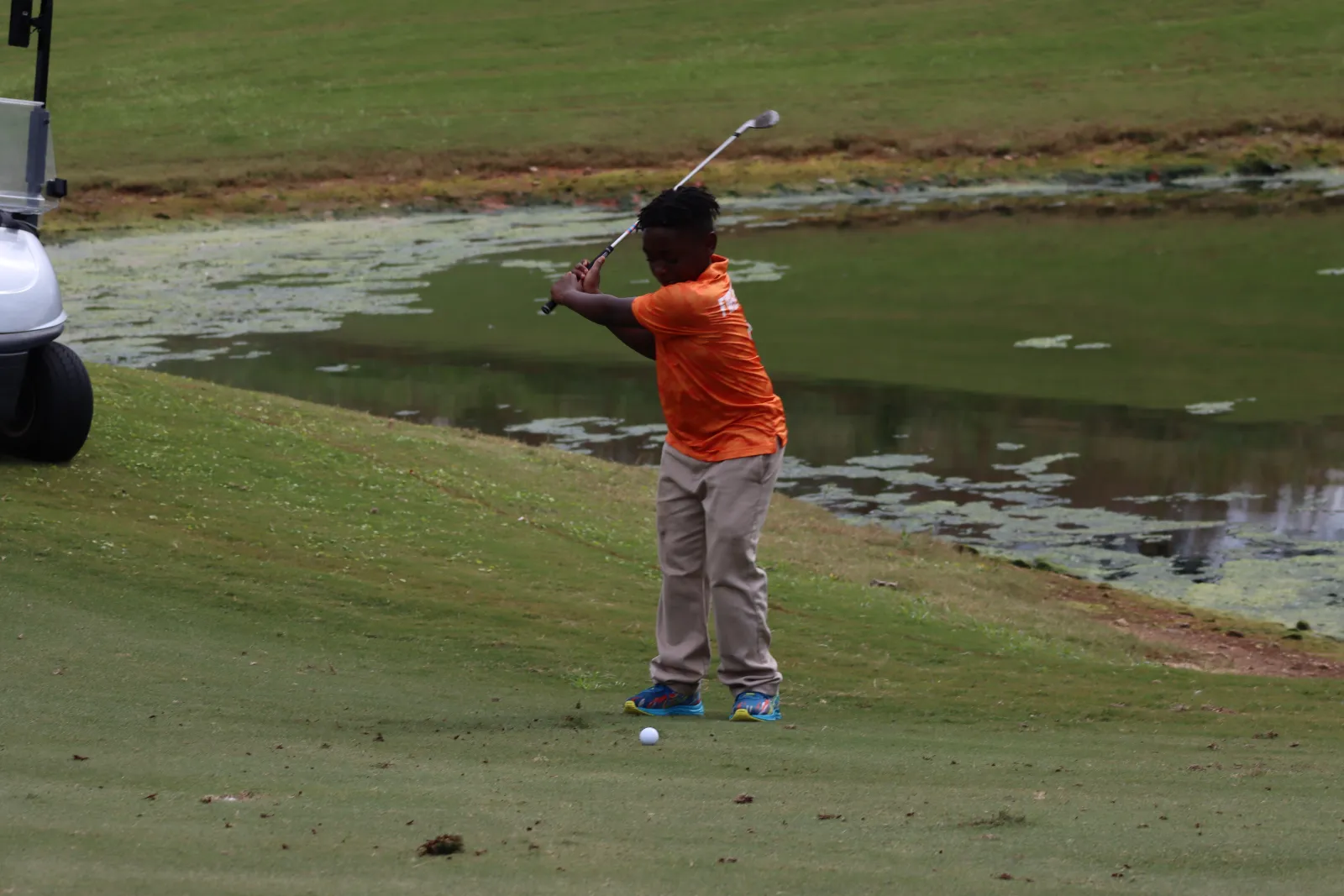 a man playing golf