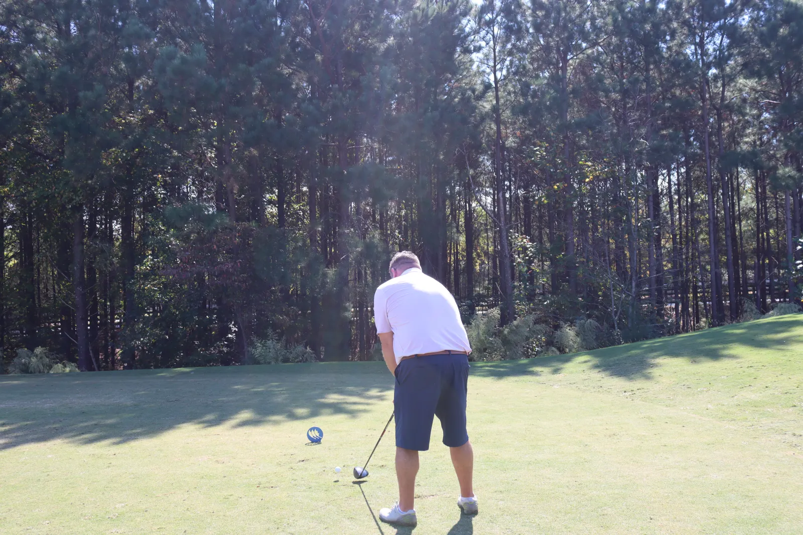 a man playing golf