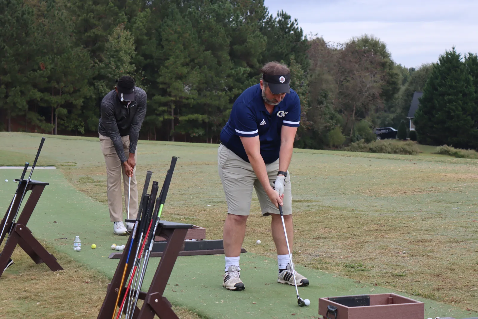 a man playing golf