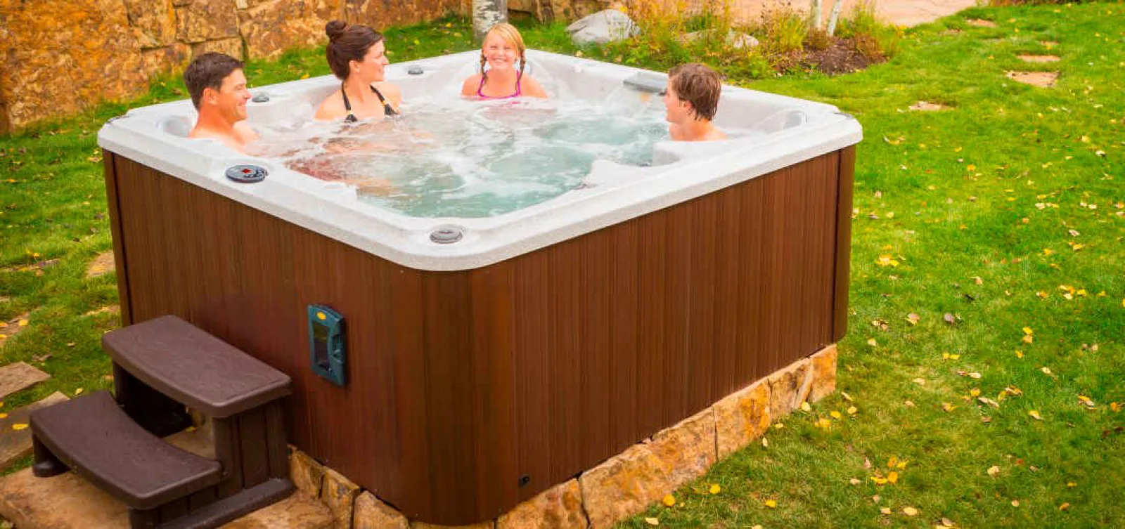 a large outdoor hot tub