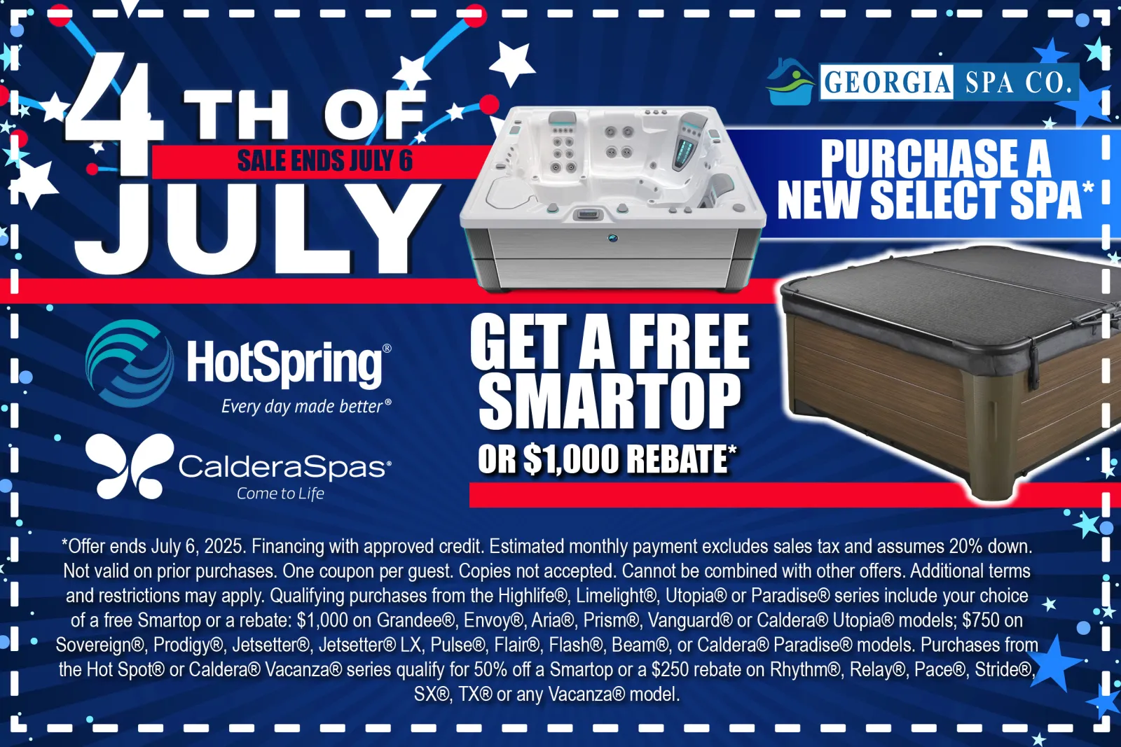 Georgia Spa Co. mid-year summer clearance sale with special pricing on select models ending June 29.