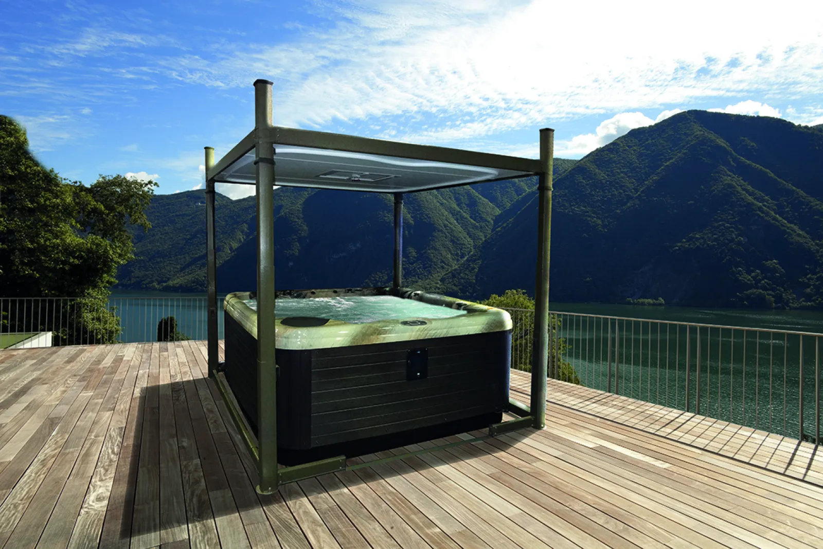 a large outdoor tub