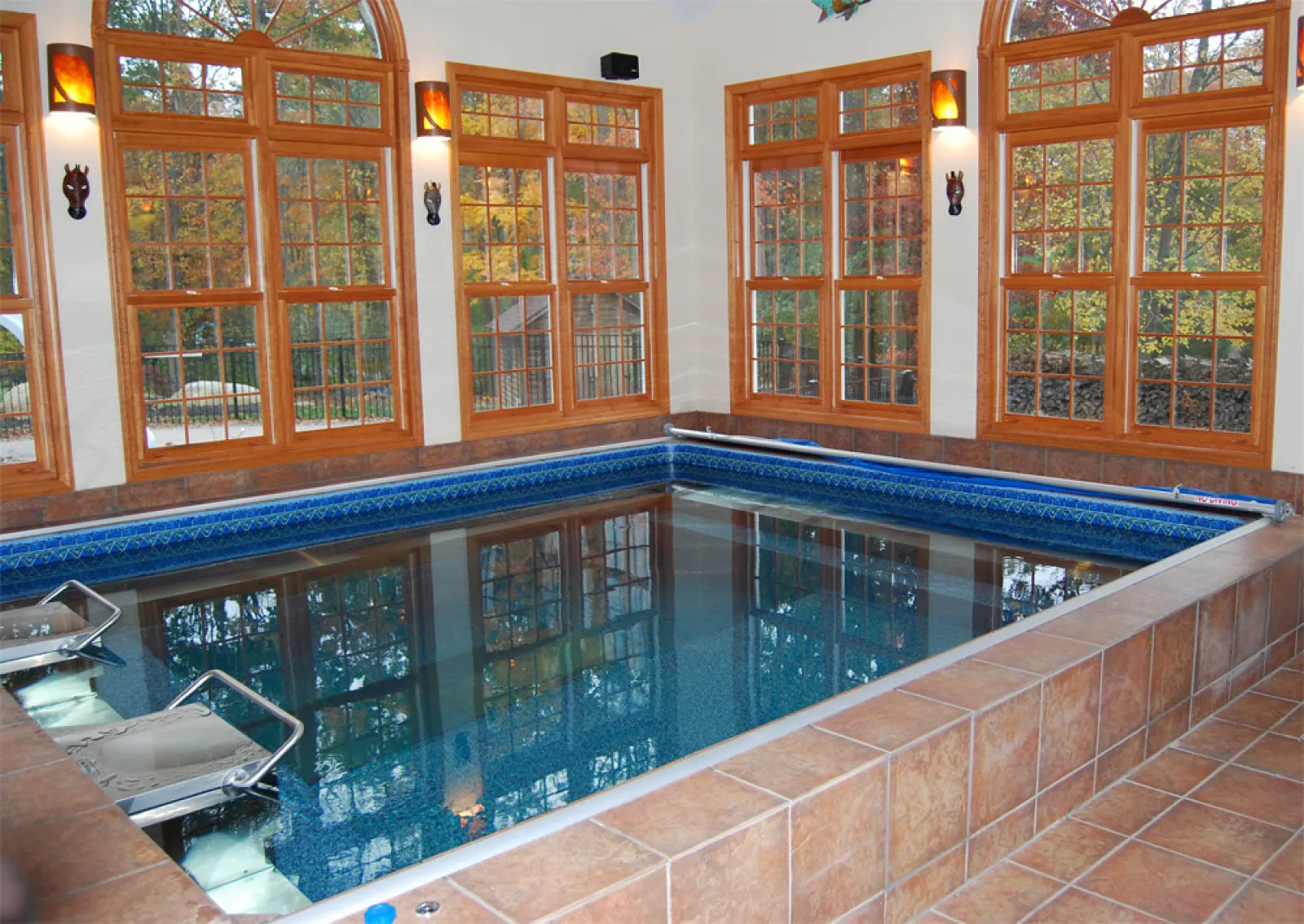 a large indoor swimming pool