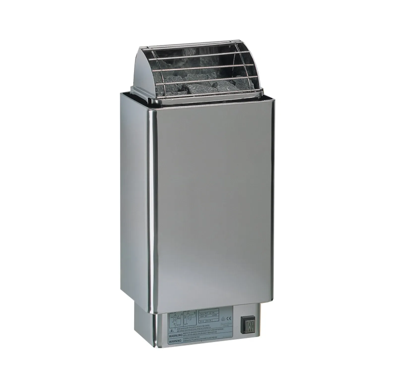 a silver and black heater