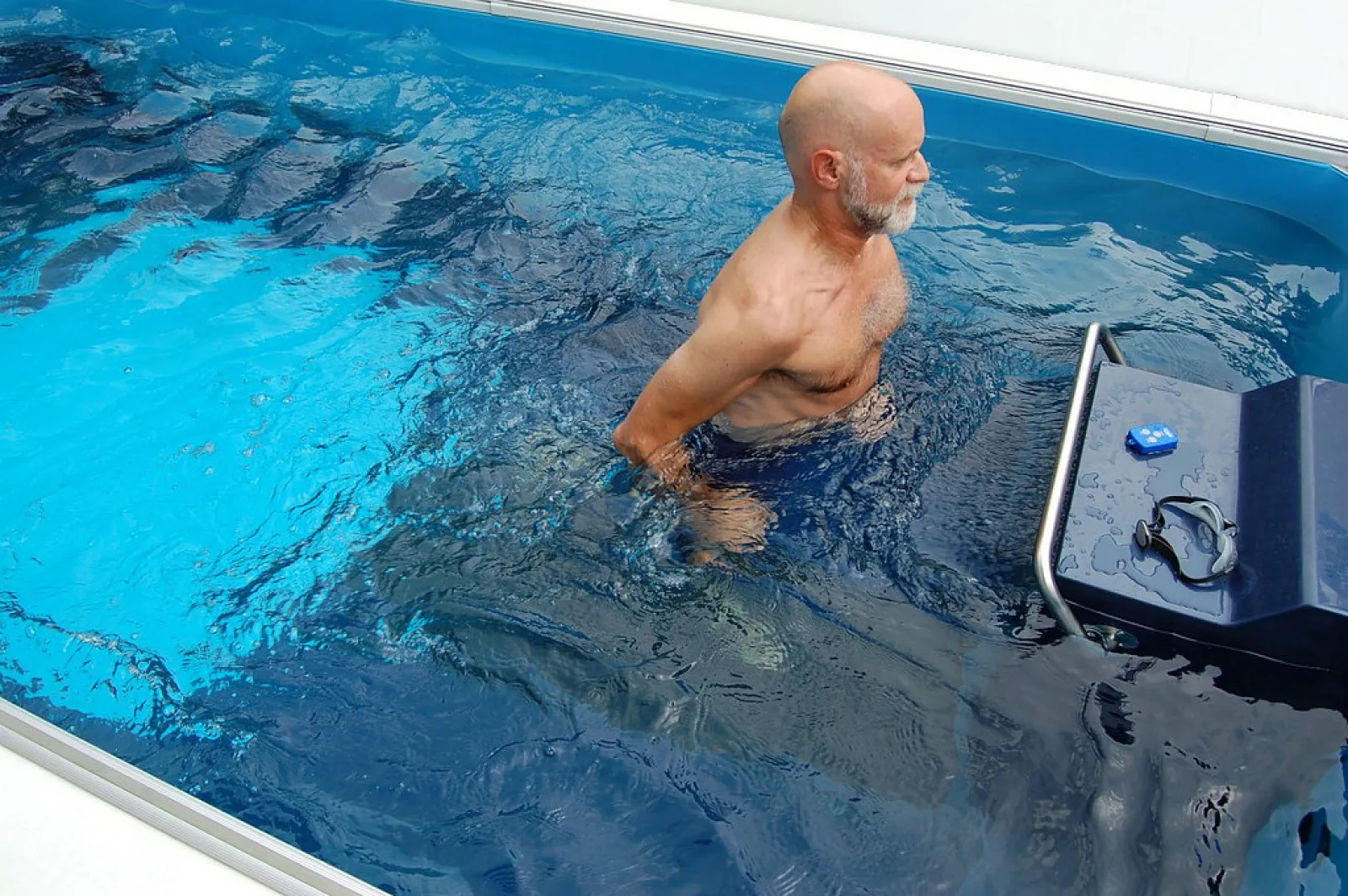 a man in a pool