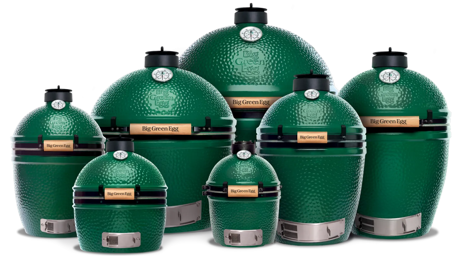 a group of Big Green Eggs