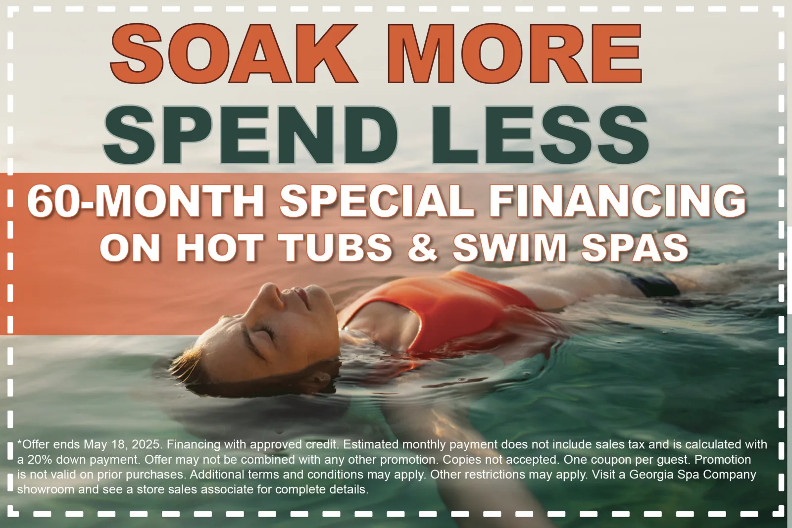 Grand Opening sale for Georgia Spa Co. hot tubs starting at $2,999 with 60-month special financing offers.