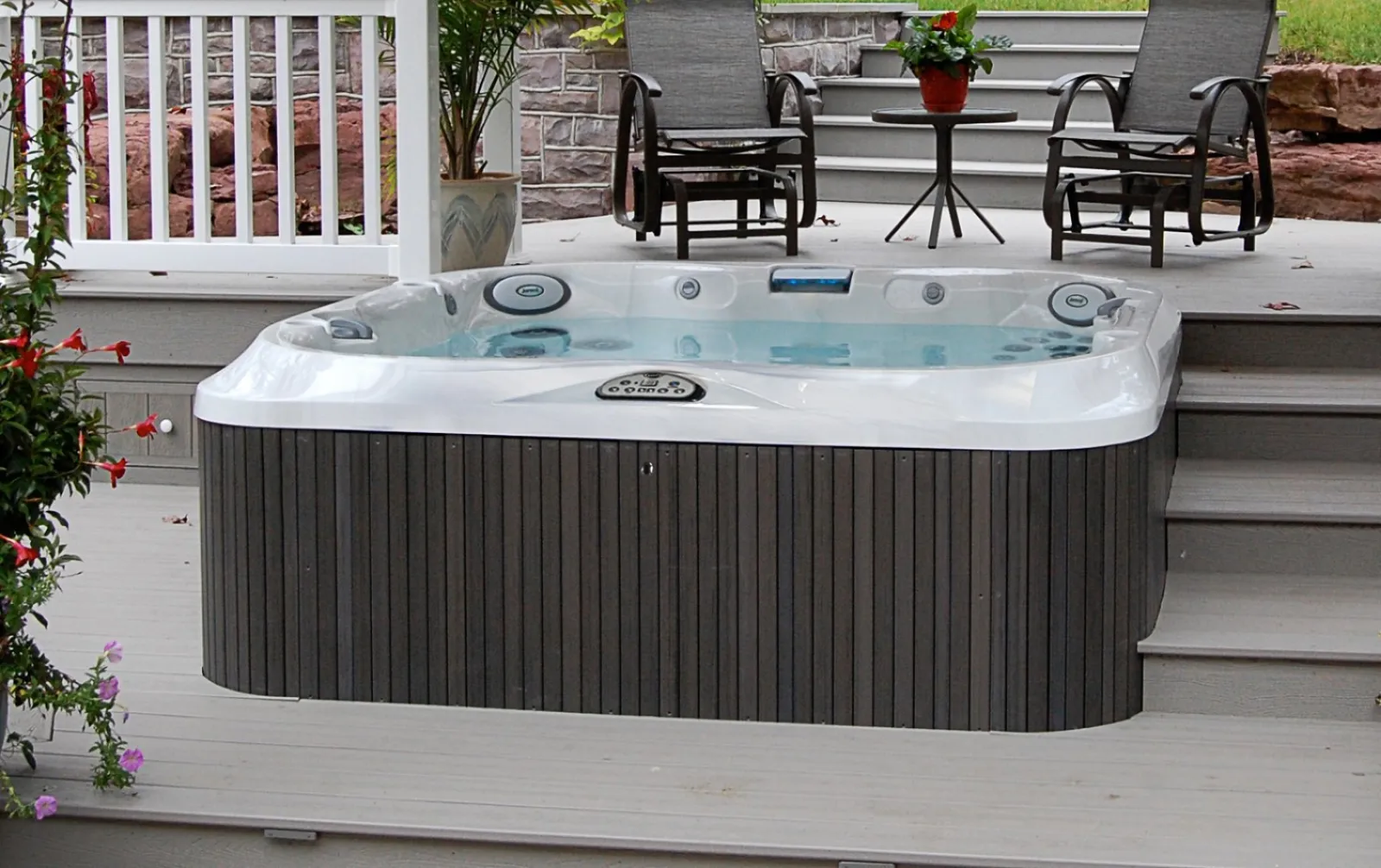 a large outdoor hot tub