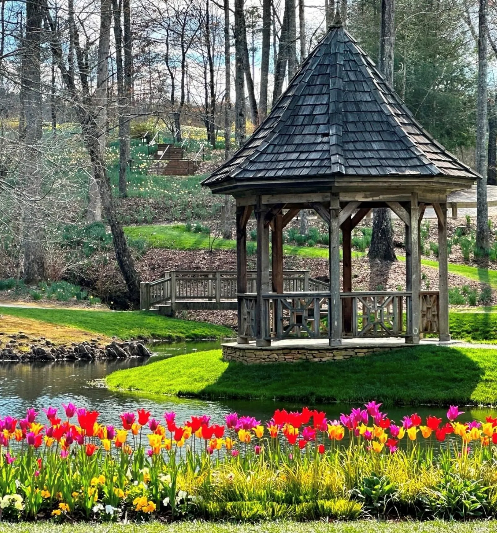 a gazebo in a park