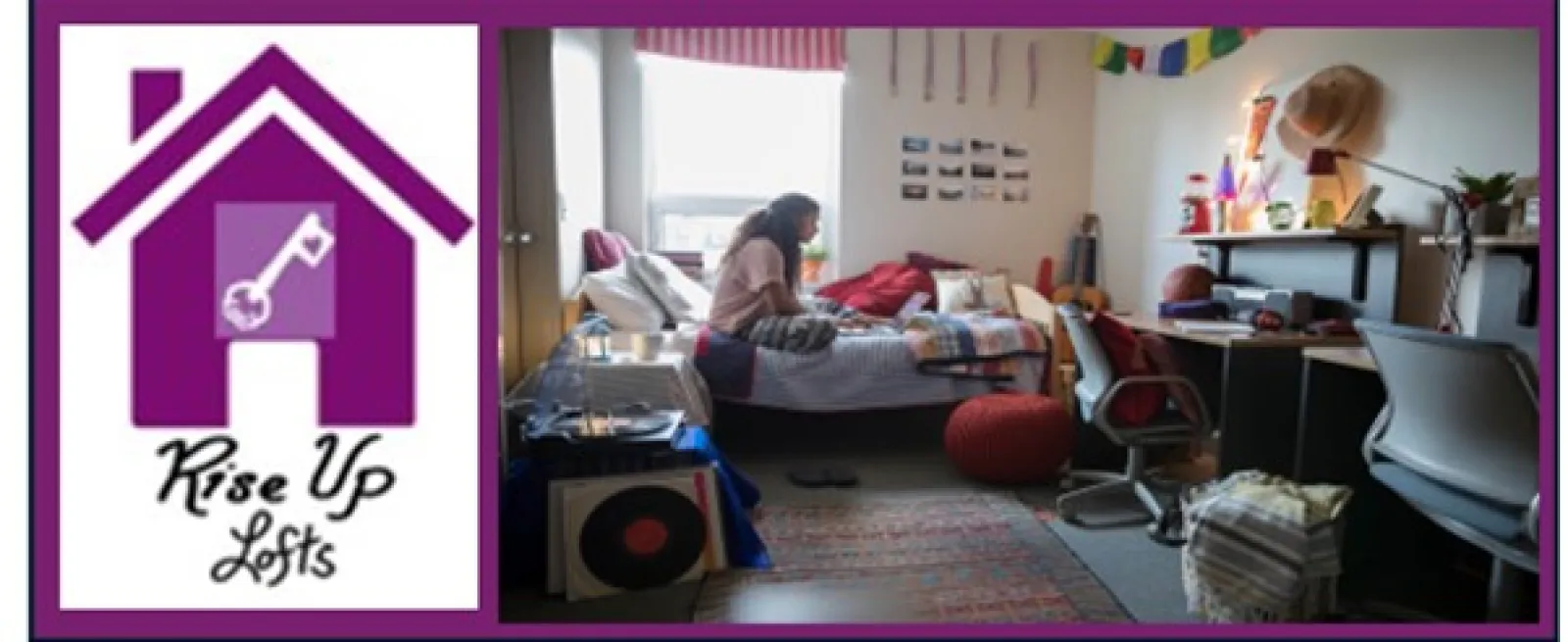 a person sitting on a bed