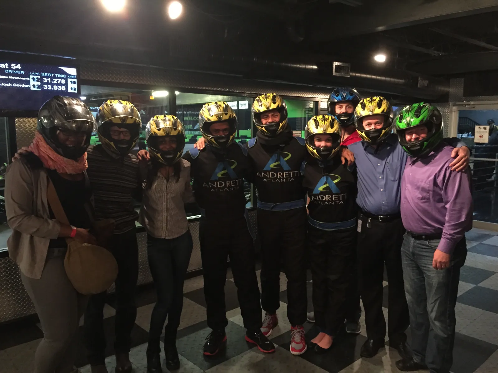 a group of people wearing helmets