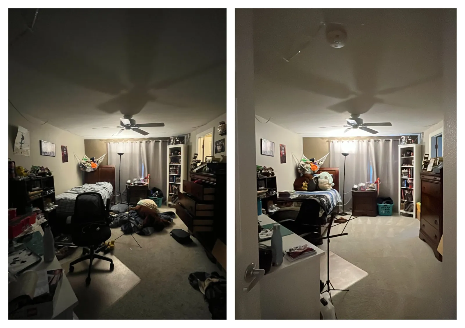 dirty room before and after MaidPro Littleton professional cleaning services