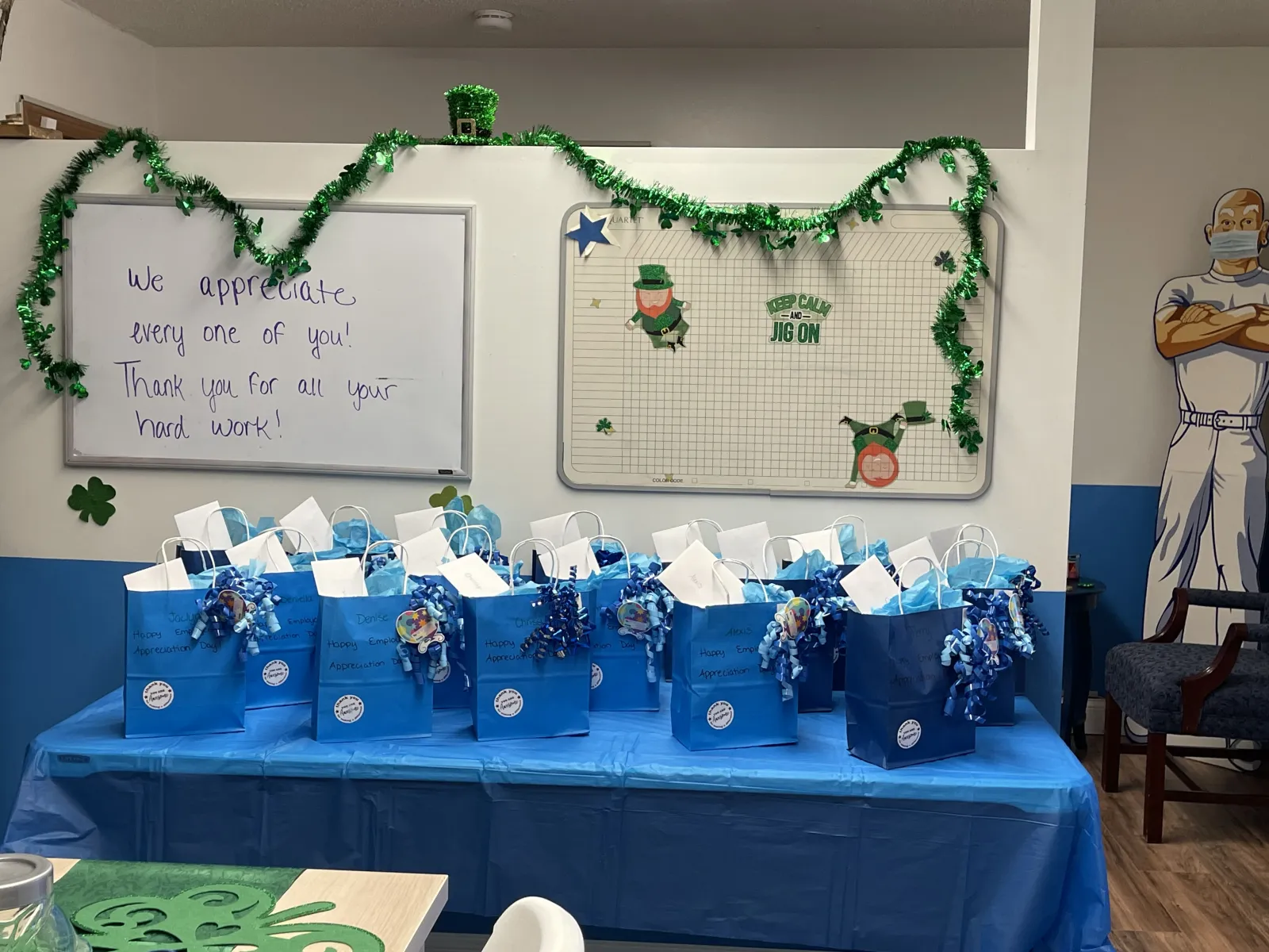 gift bags for the house cleaners at MaidPro in Massachusetts