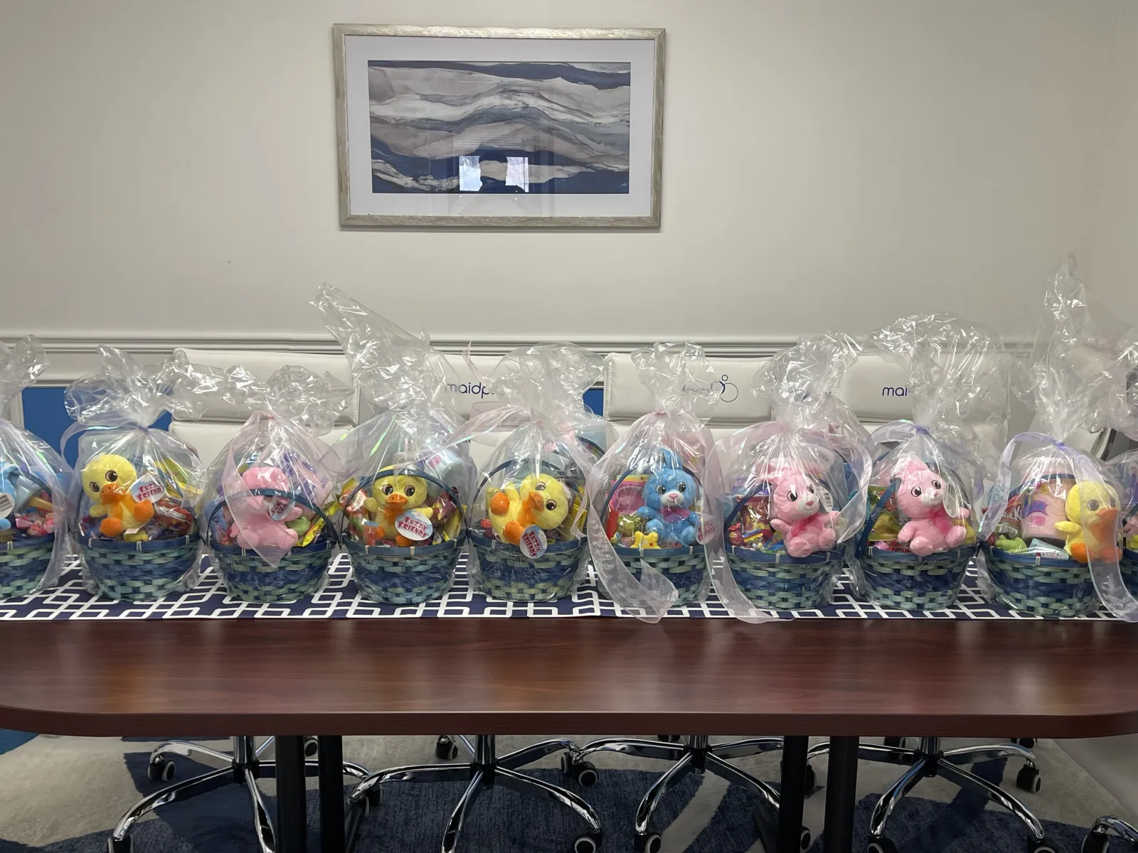 Easter baskets for customers filled by MaidPro Derry