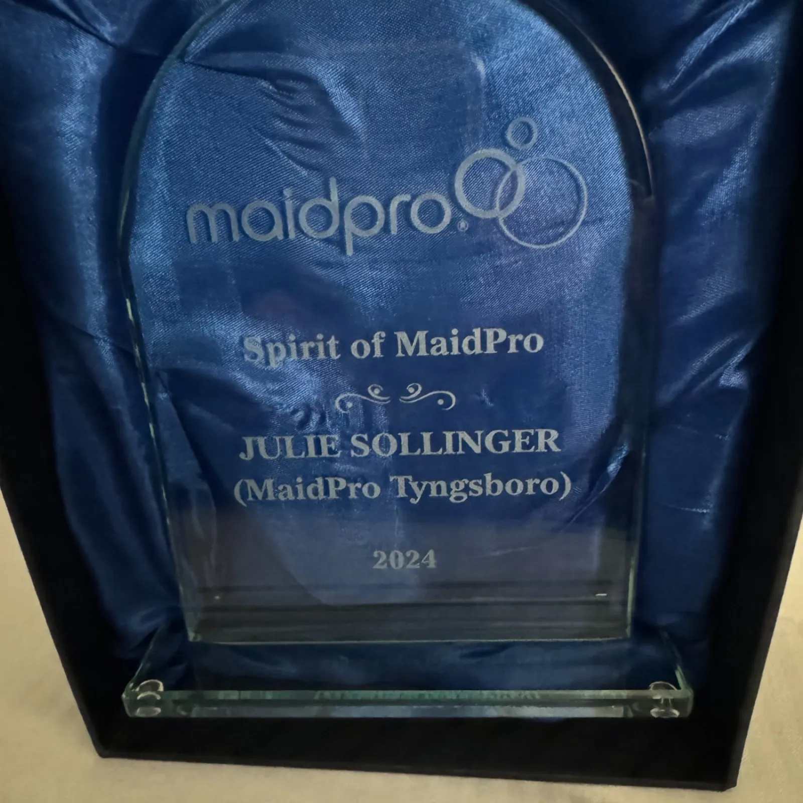 Spirit of MaidPro award winner, Julie Sollinger, owner of MaidPro Tyngsborough