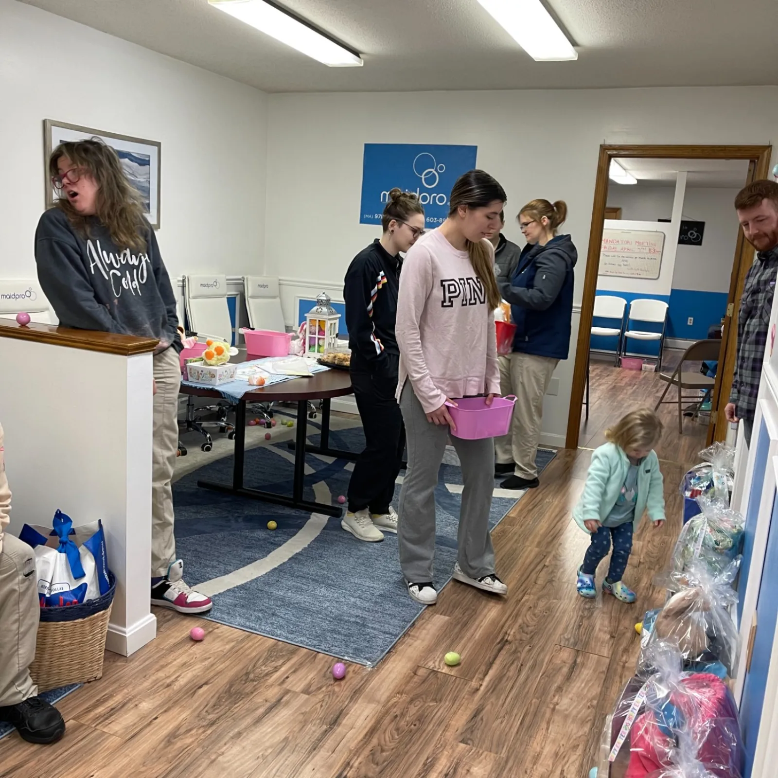MaidPro employees and family celebrating Easter