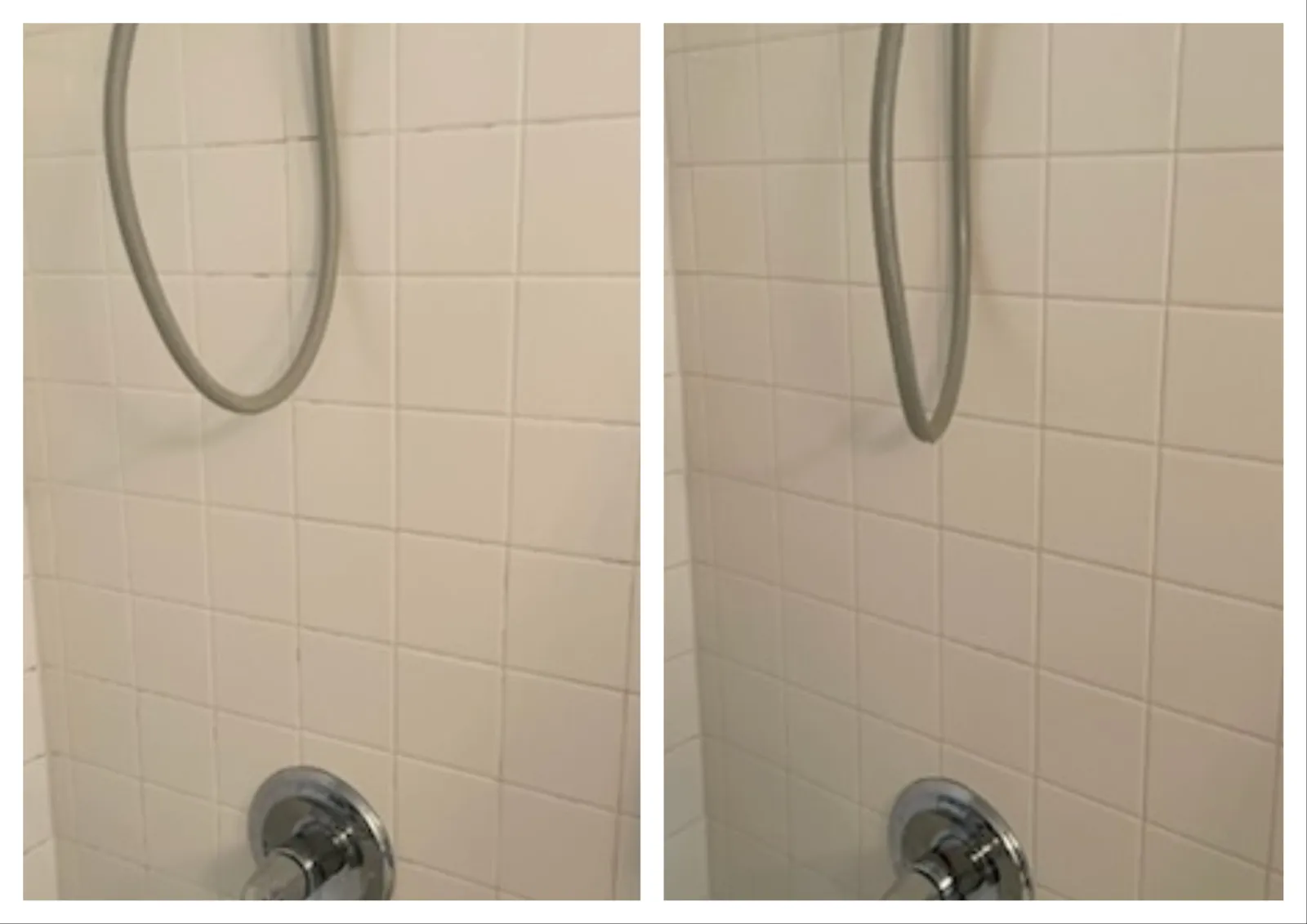 before and after cleaning of a shower from MaidPro Littleton
