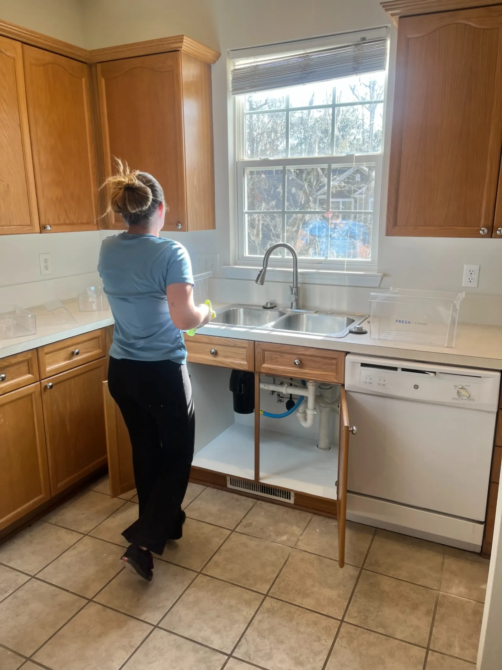 MaidPro Summerville cleaning a kitchen and sink post-renovation