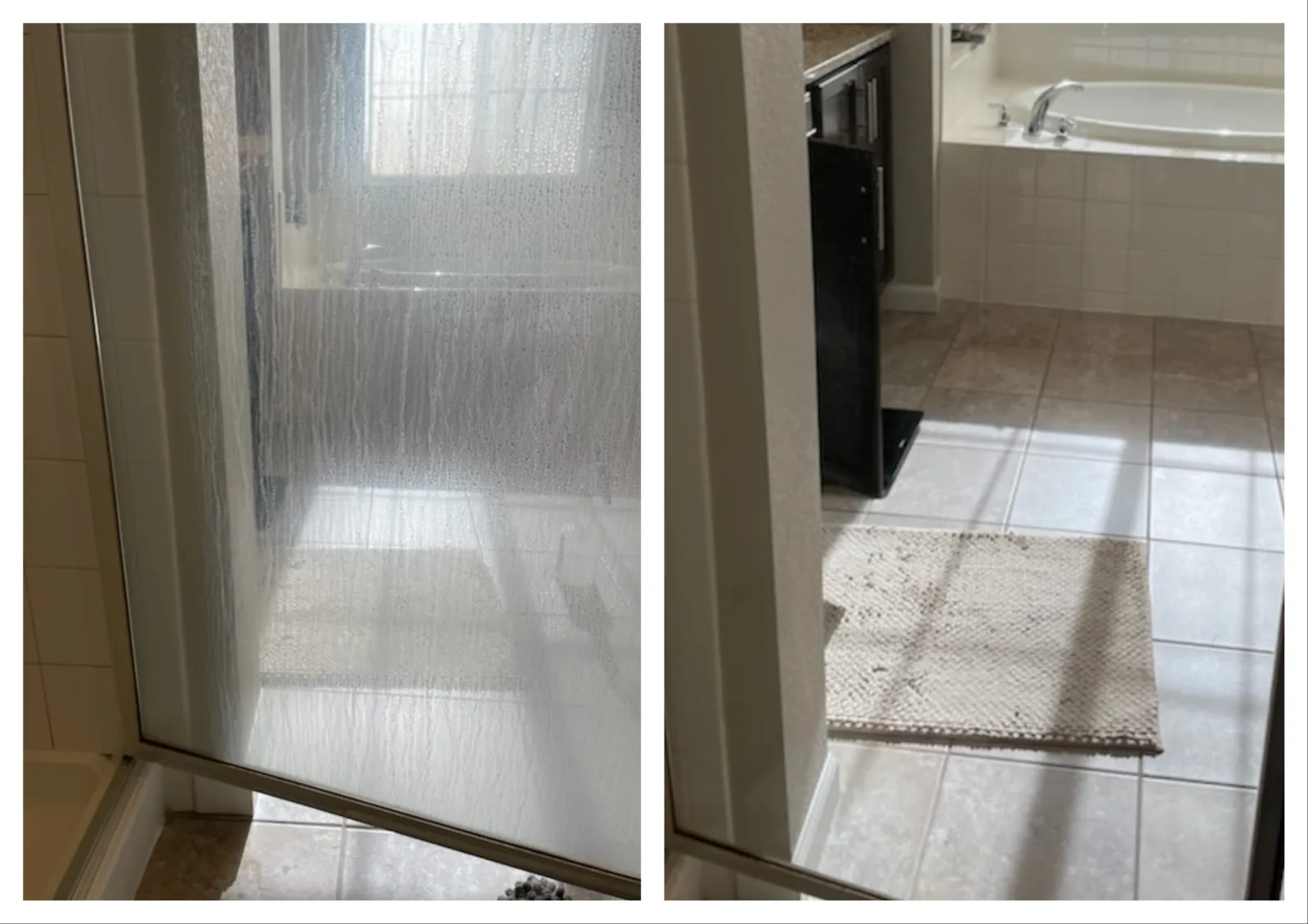 shower and door cleaned by house cleaners from MaidPro Littleton