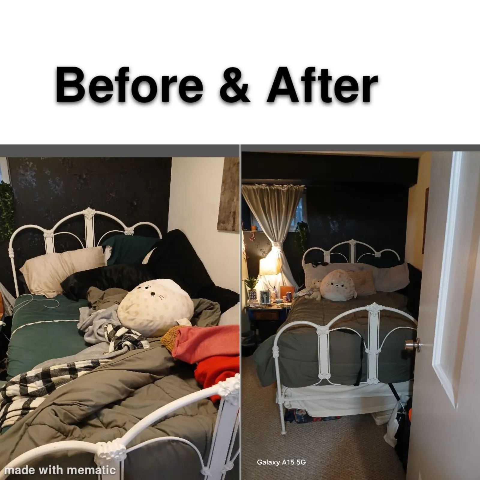 a bedroom with a bed and a chair
