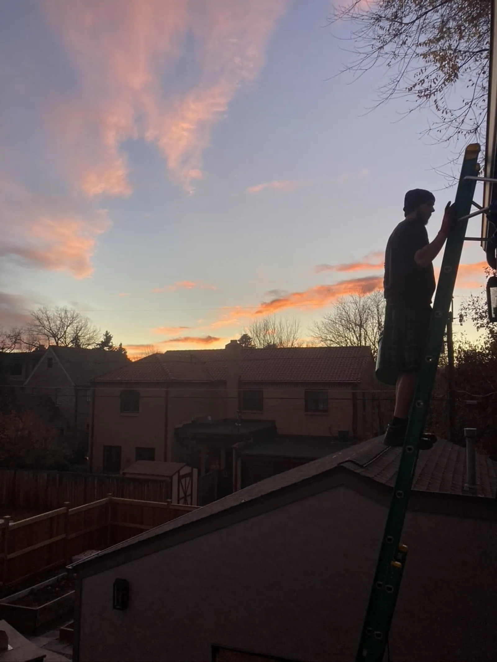 a man on a ladder