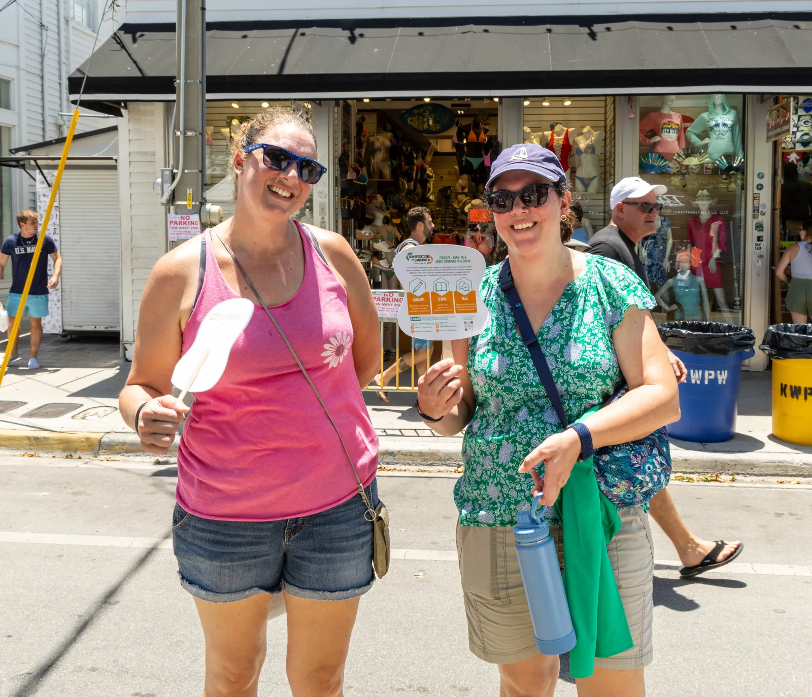 a couple of women smiling