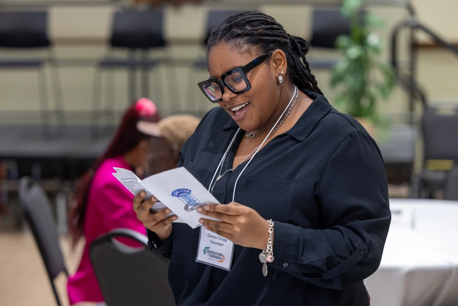 a person holding a book