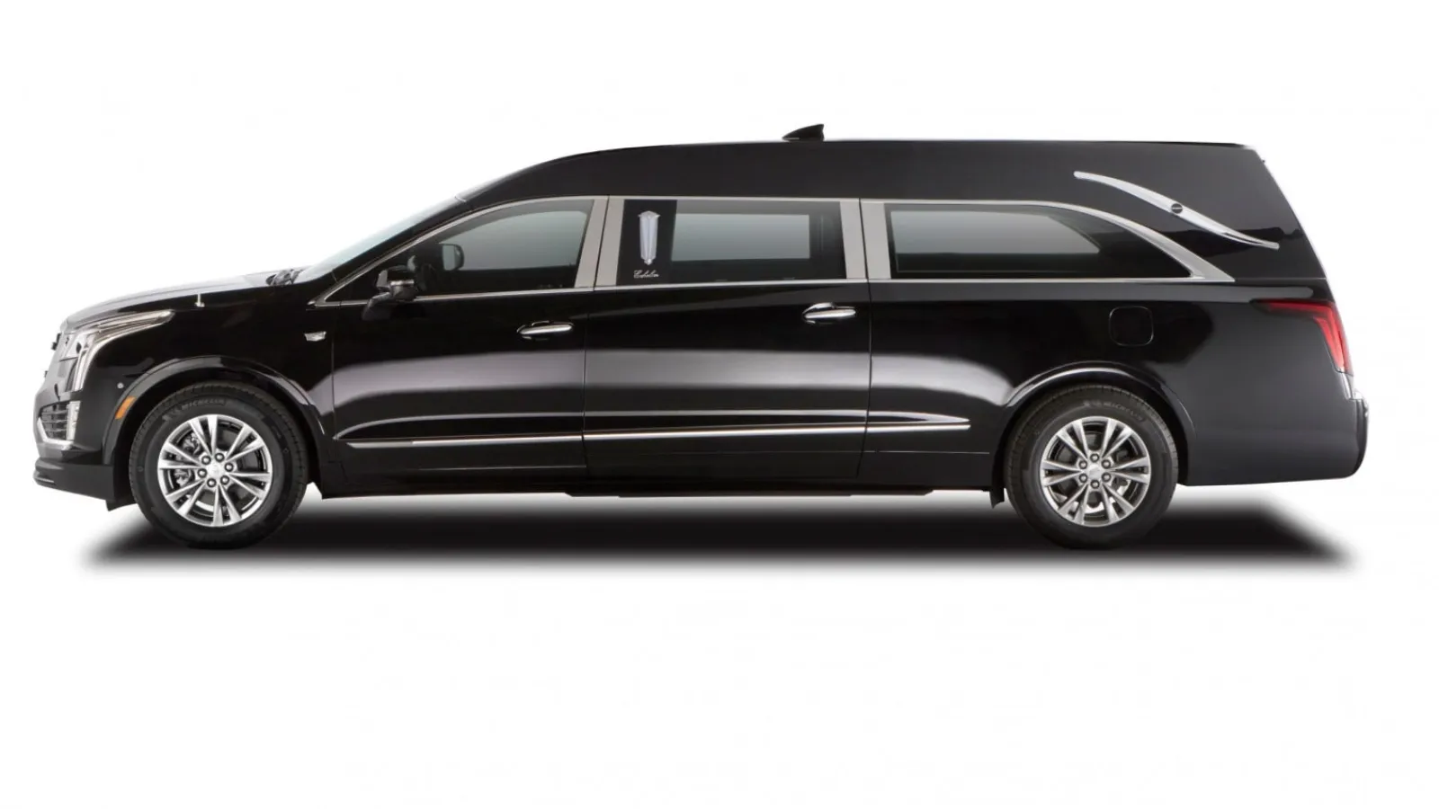 Sleek black luxury limousine showcasing elegant design and modern features.