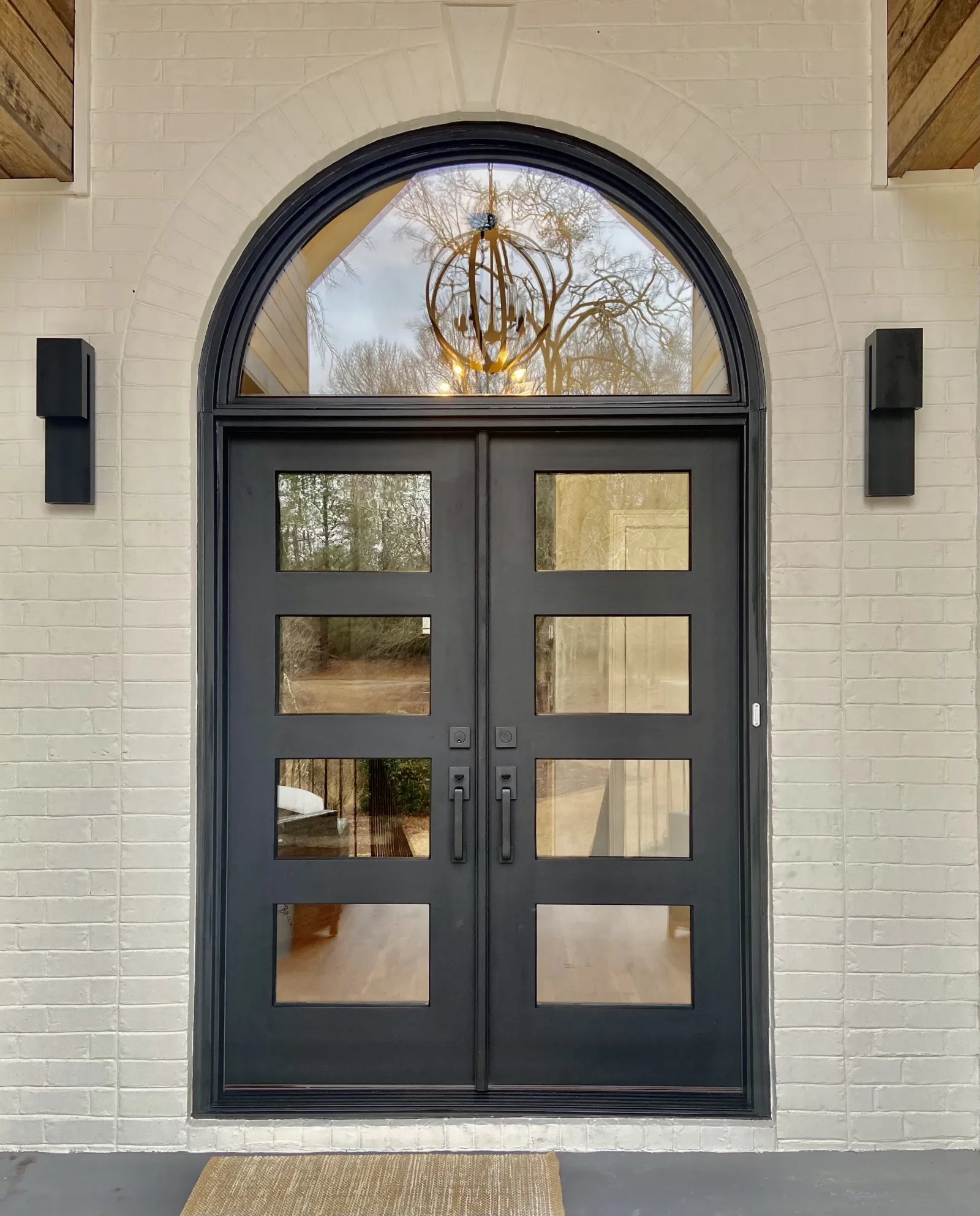 mid century modern double front doors