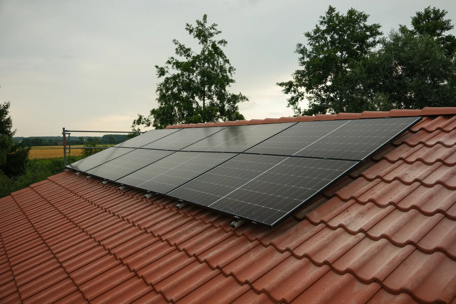 Solar Panels on Red Roof