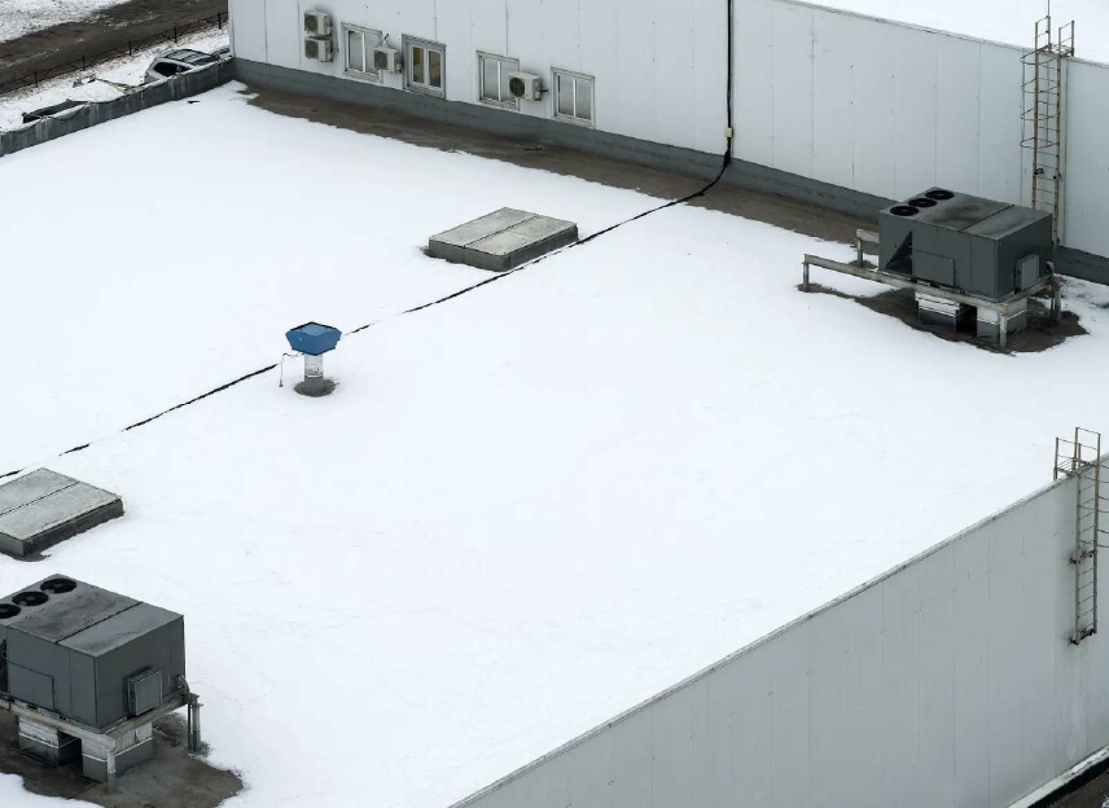 a rooftop with snow