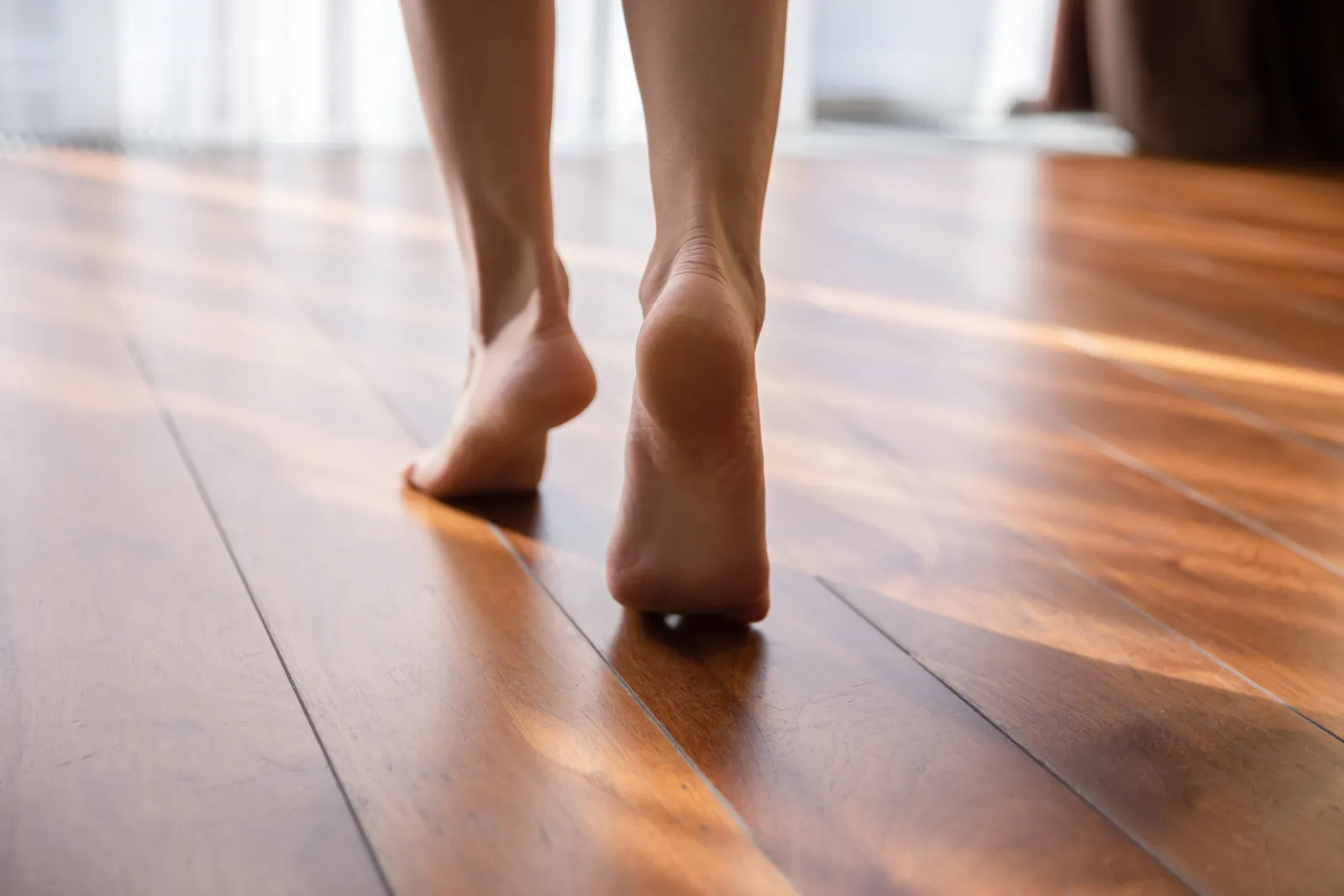 feet walking on a floor