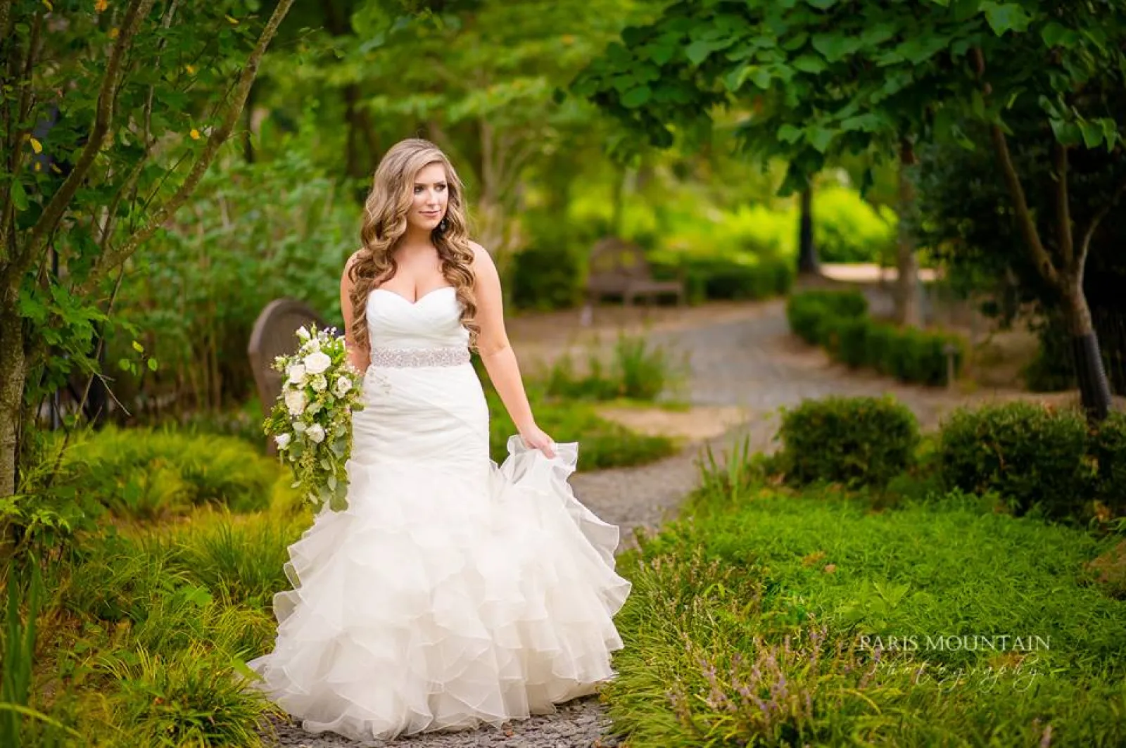 a woman in a wedding dress