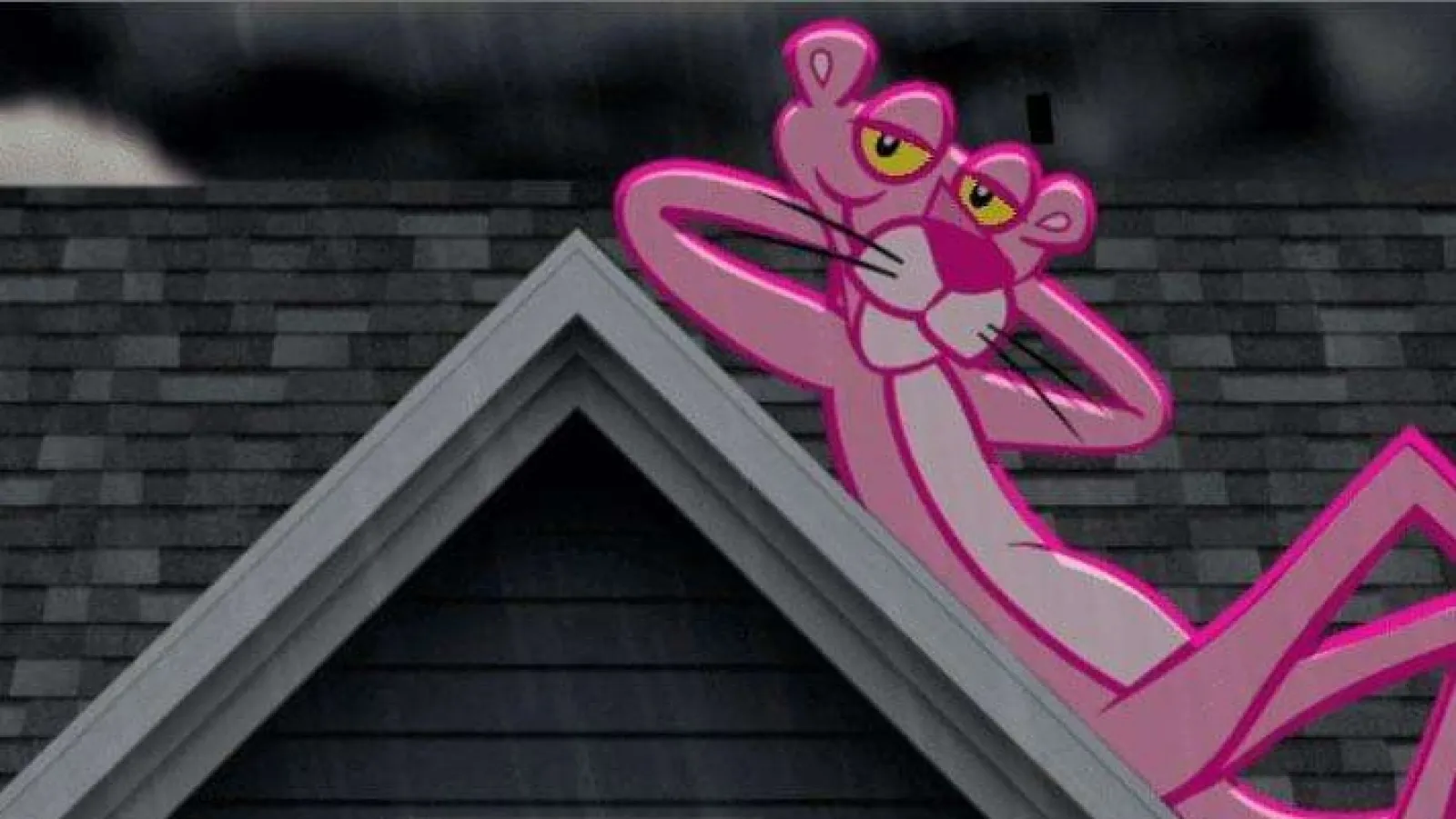 A close up of the Owens Corning Pink Panther on a roof