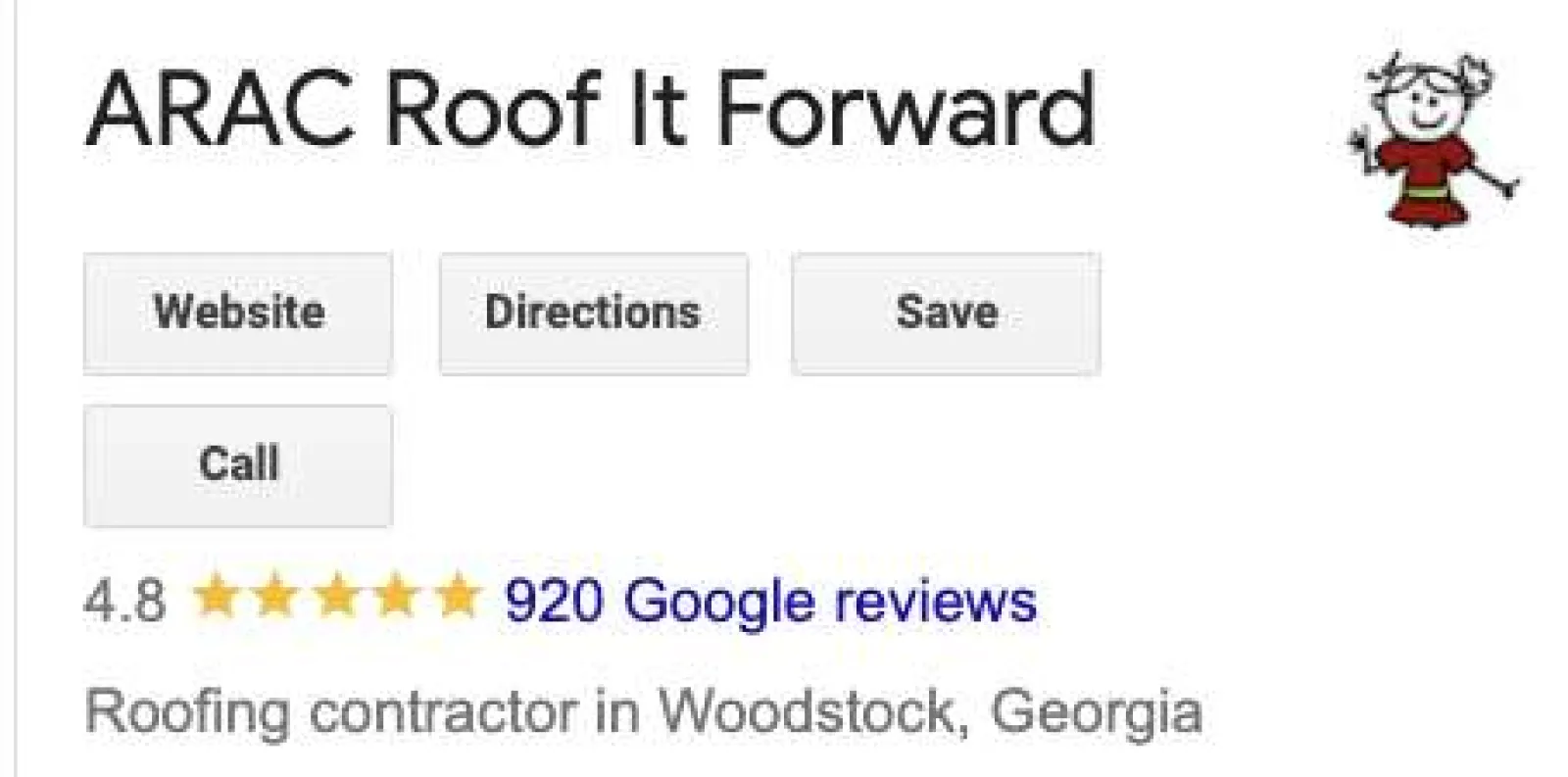 ARAC Roof It Forward's Atlanta market has over 900 Google Reviews with a 4.8 Rating