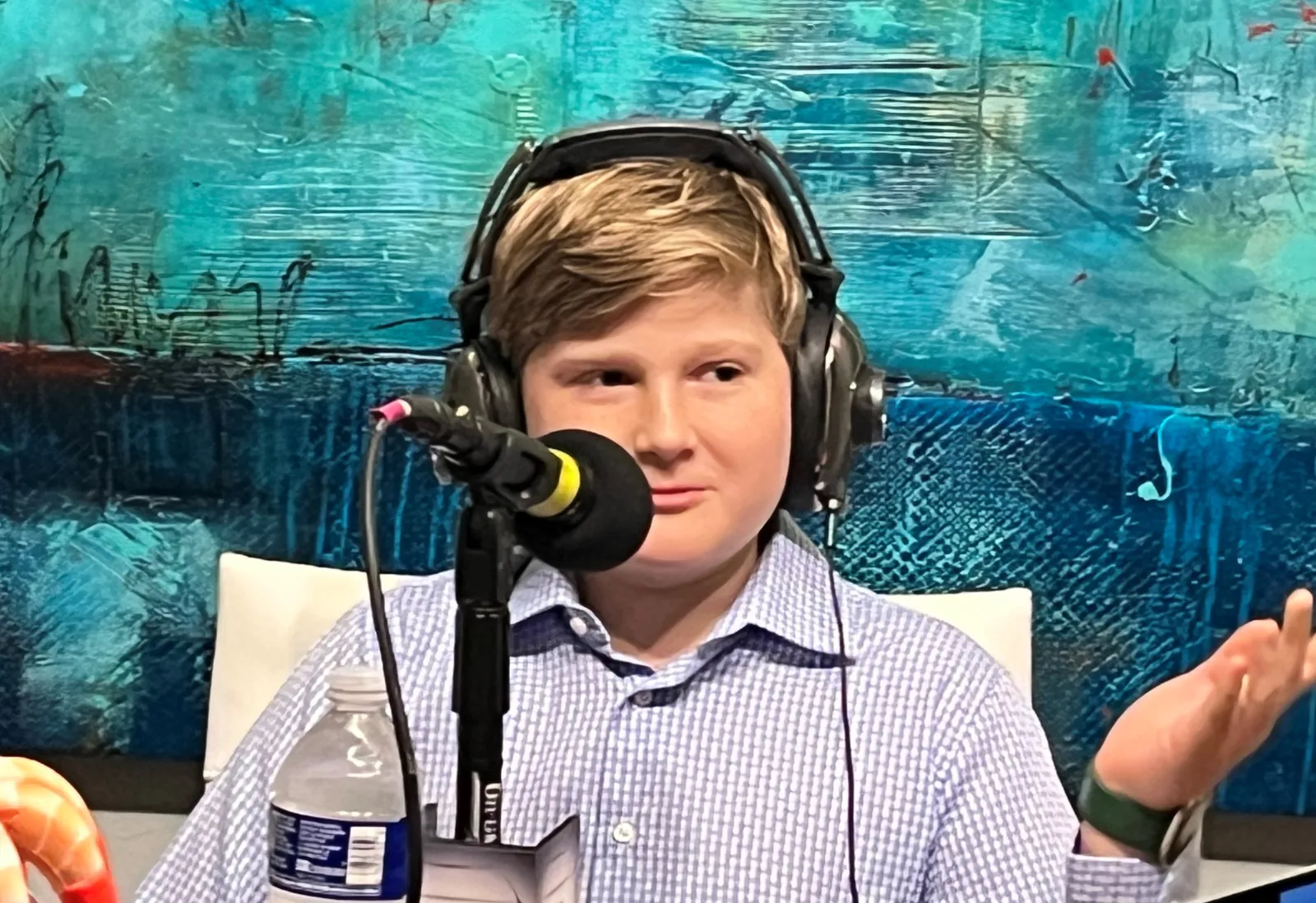 a boy wearing headphones