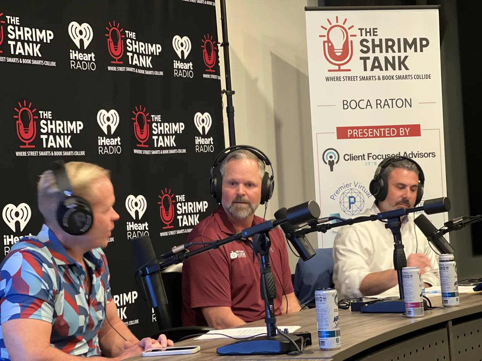 a group of men wearing headphones