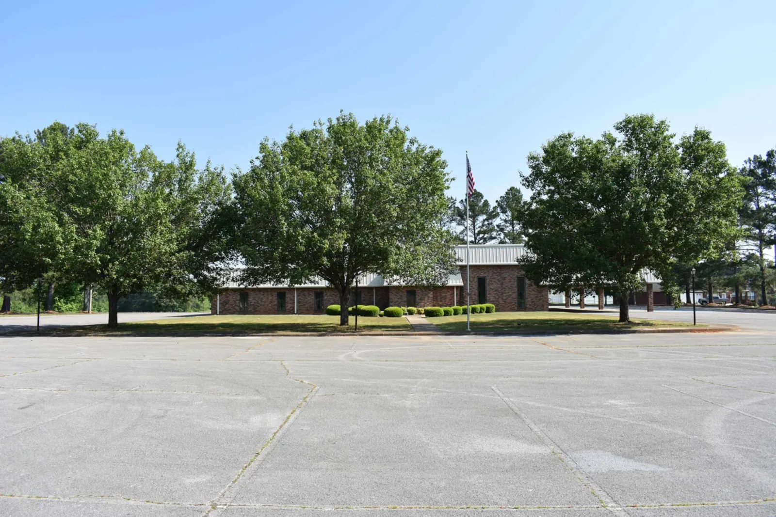 an empty parking lot