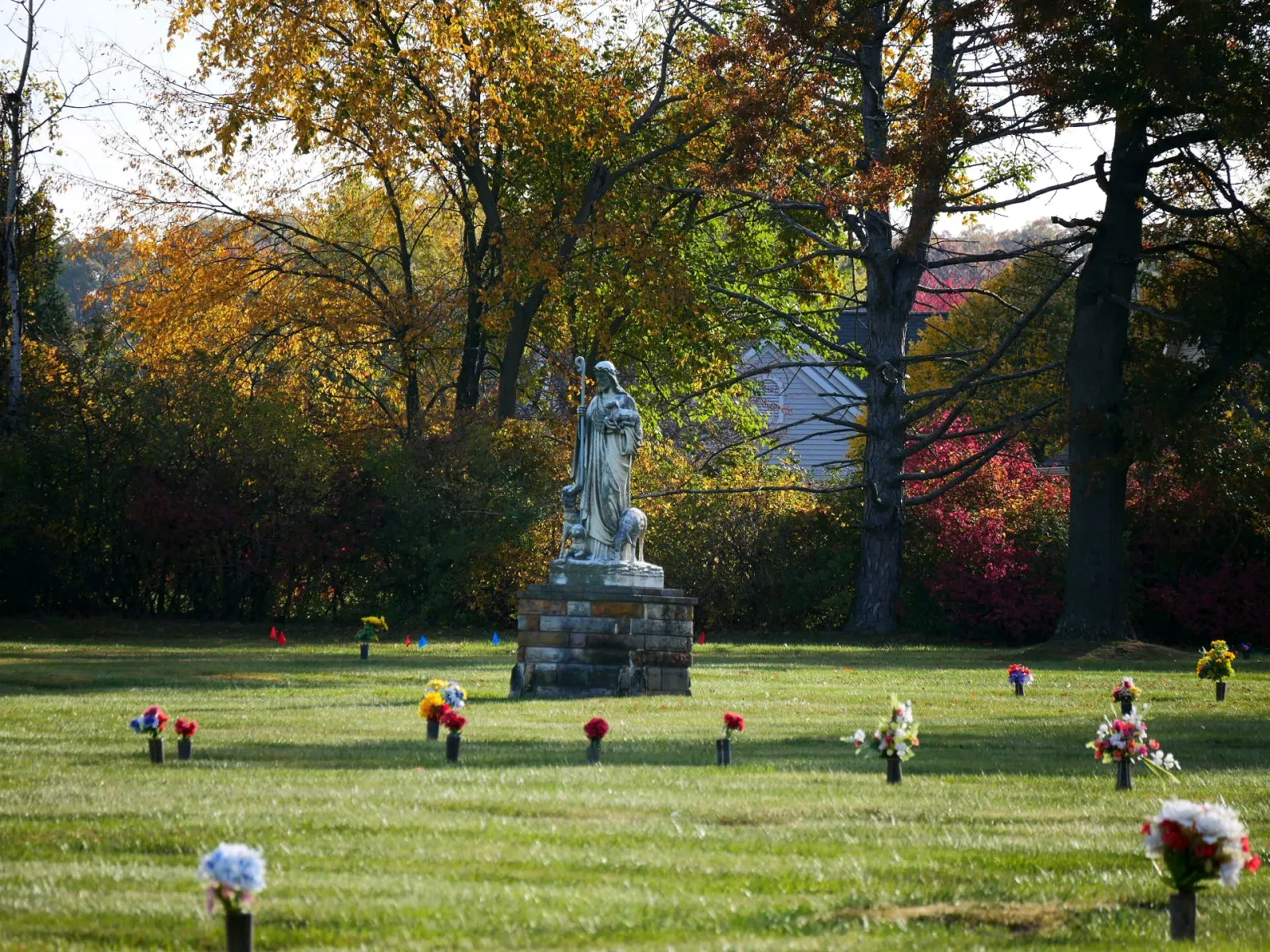 a statue in a park