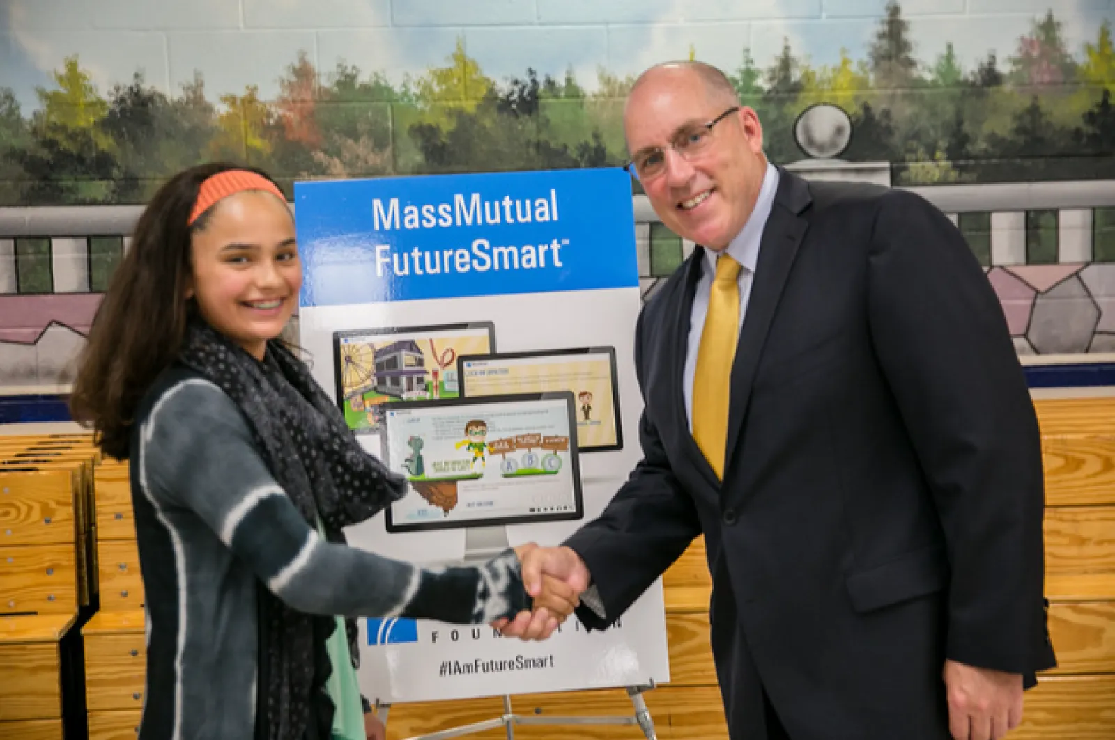 a man and woman shaking hands