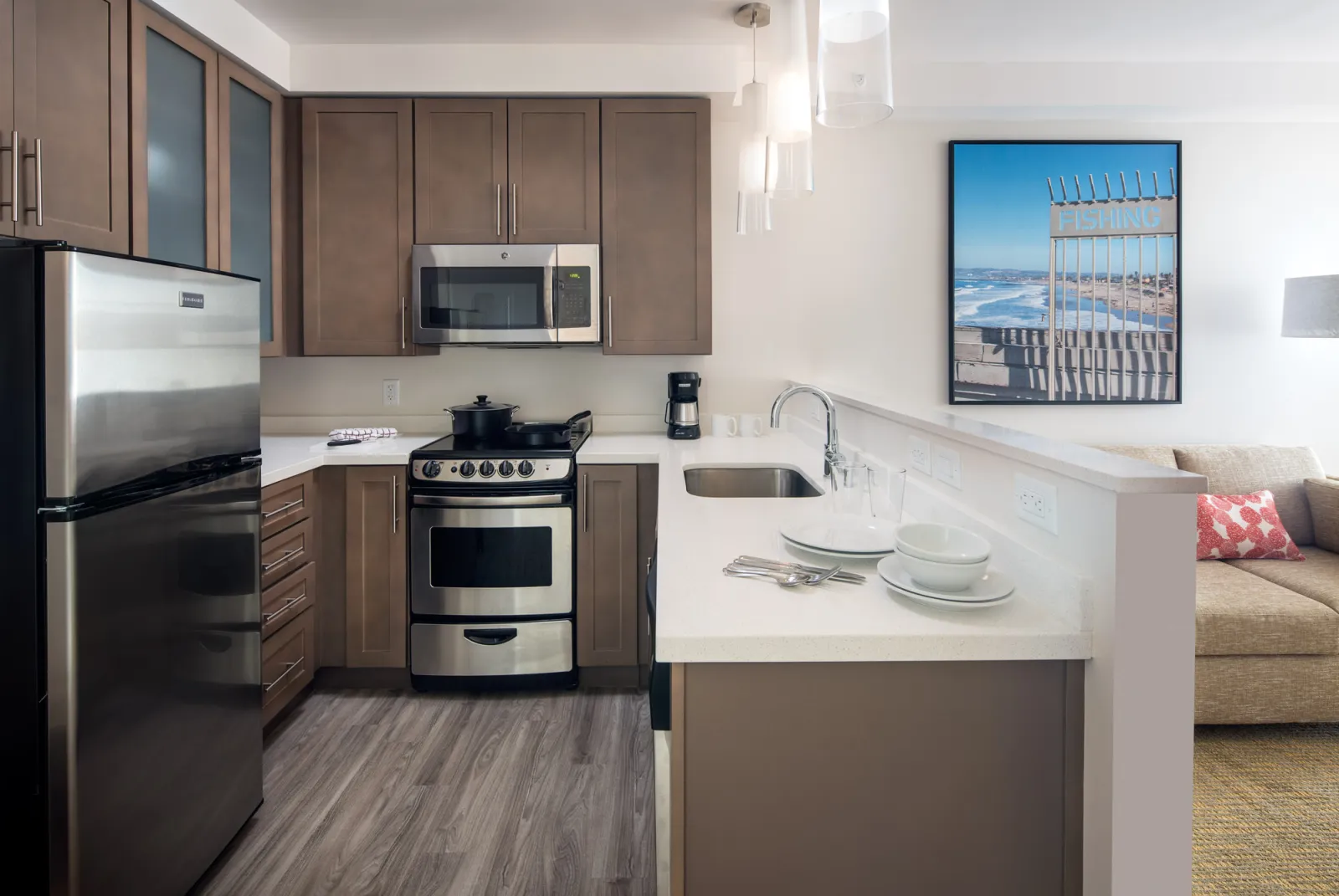Residence Inn Custom Kitchen Cabinetry and Quartz