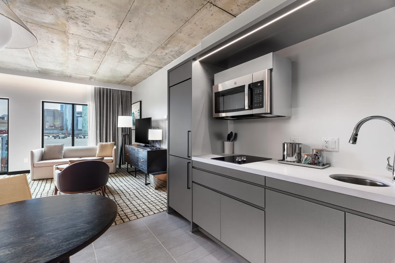 Homewood Suites & Canopy by Hilton Custom Kitchen Millwork and Quartz Countertops