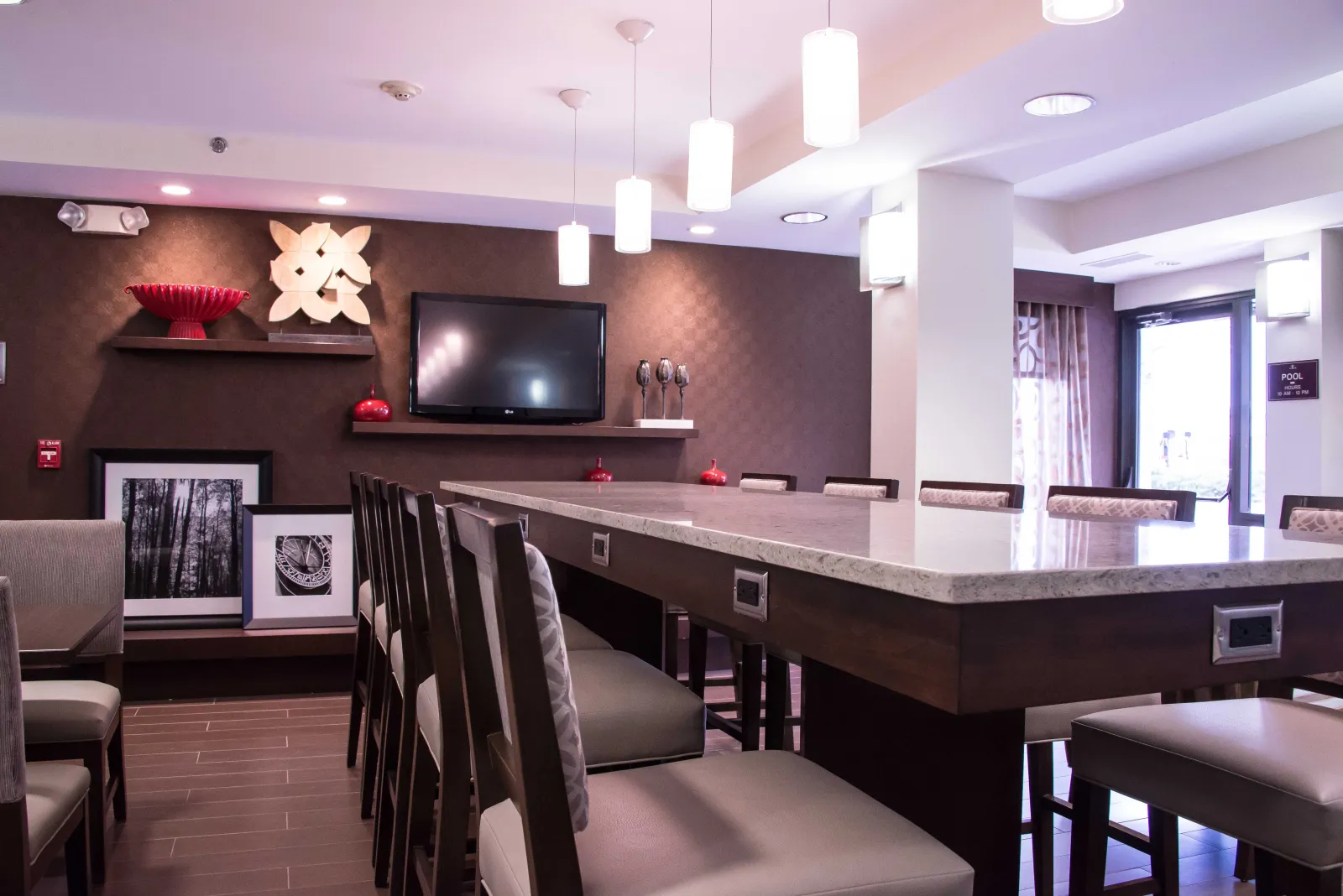 Hampton Inn Custom Communal Table Countertop and Millwork