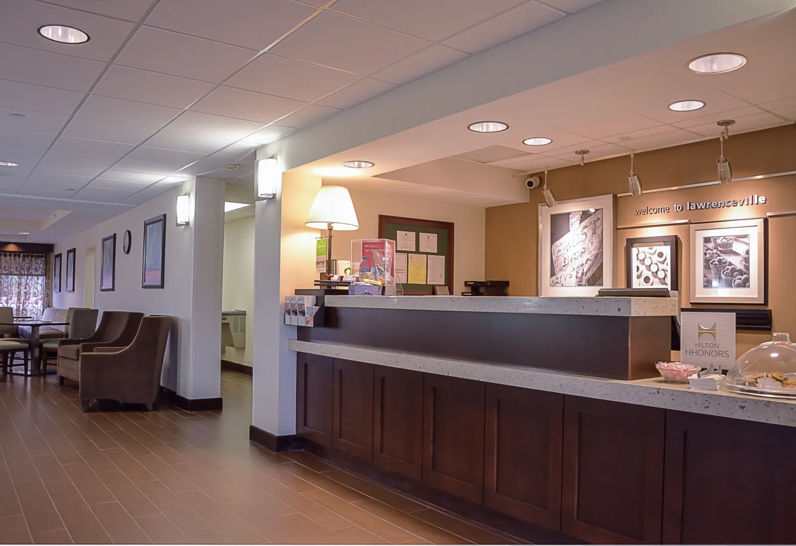 Hampton Inn Reception Desk Millwork and Quartz Countertops