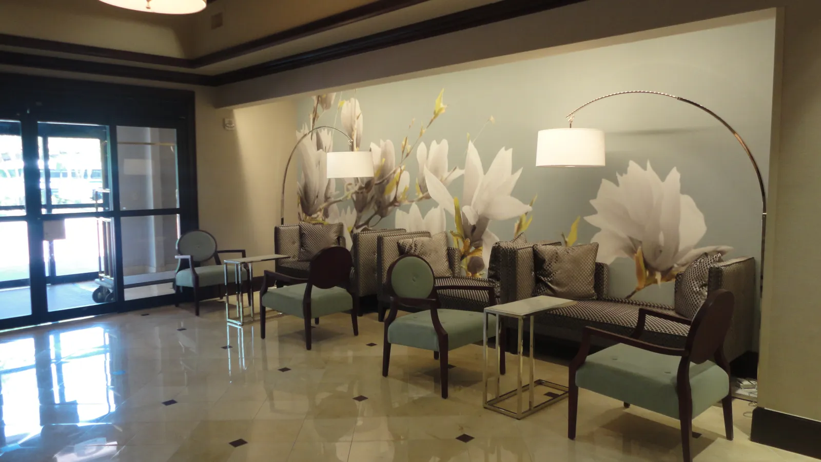 Courtyard Custom Lobby Seating Area Millwork