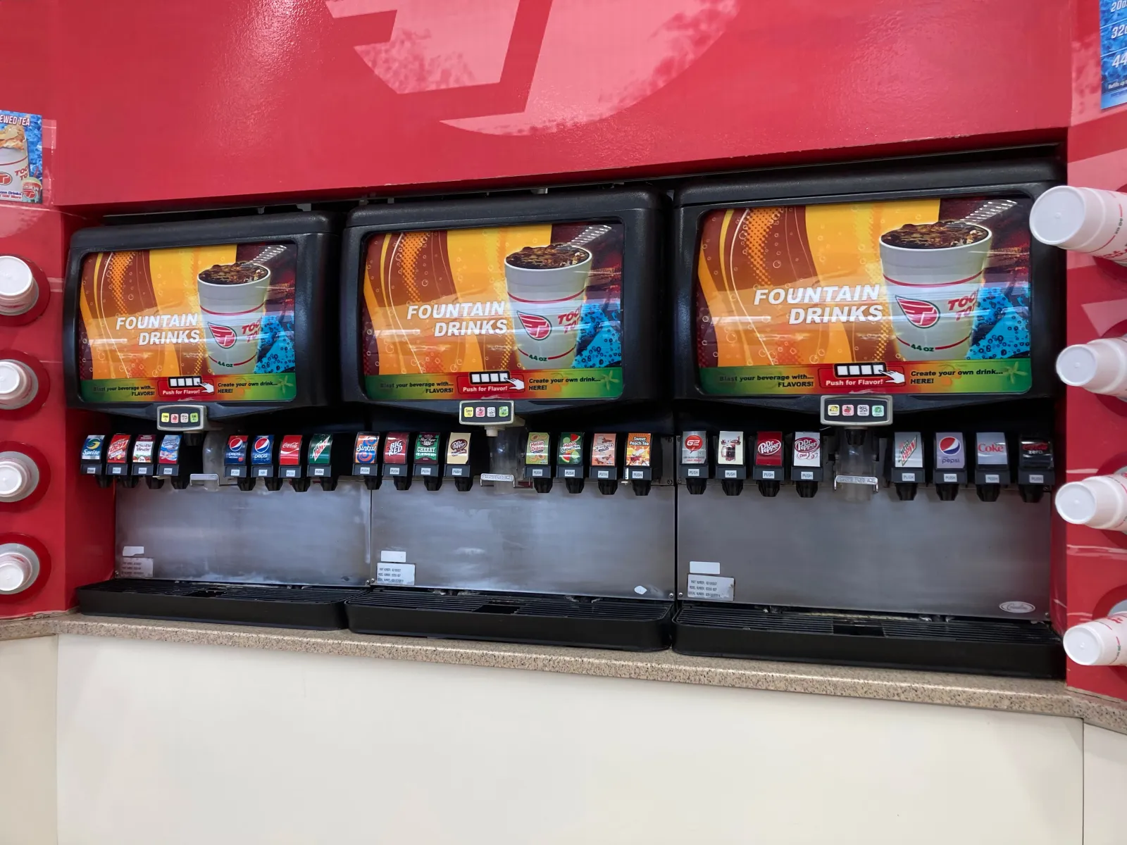 a machine with different drinks
